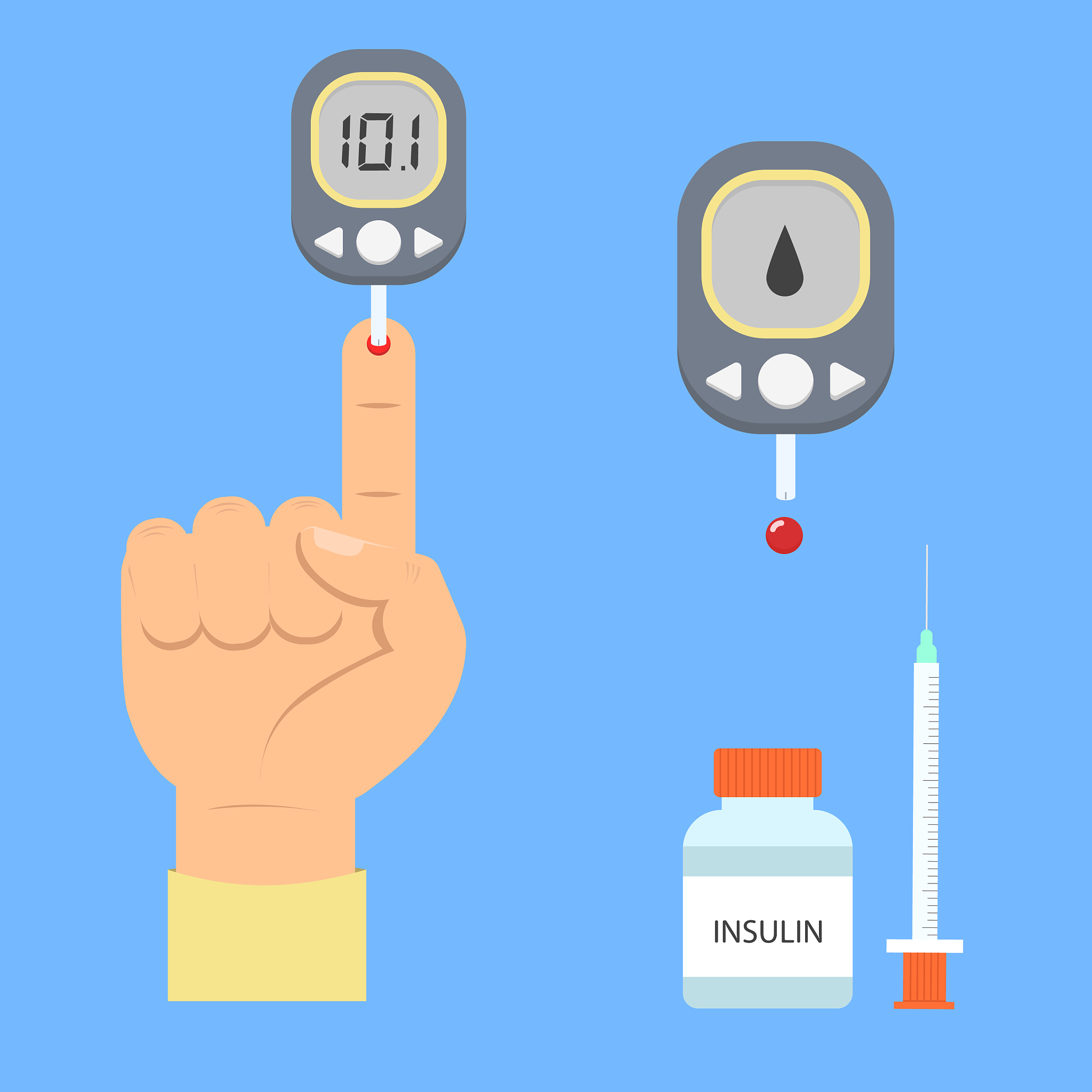 diabetes flat icon set glucometer for diabetes te