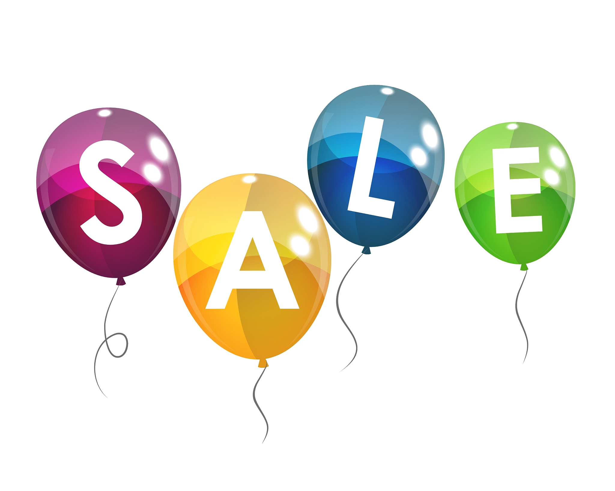 color glossy balloons sale concept of discount