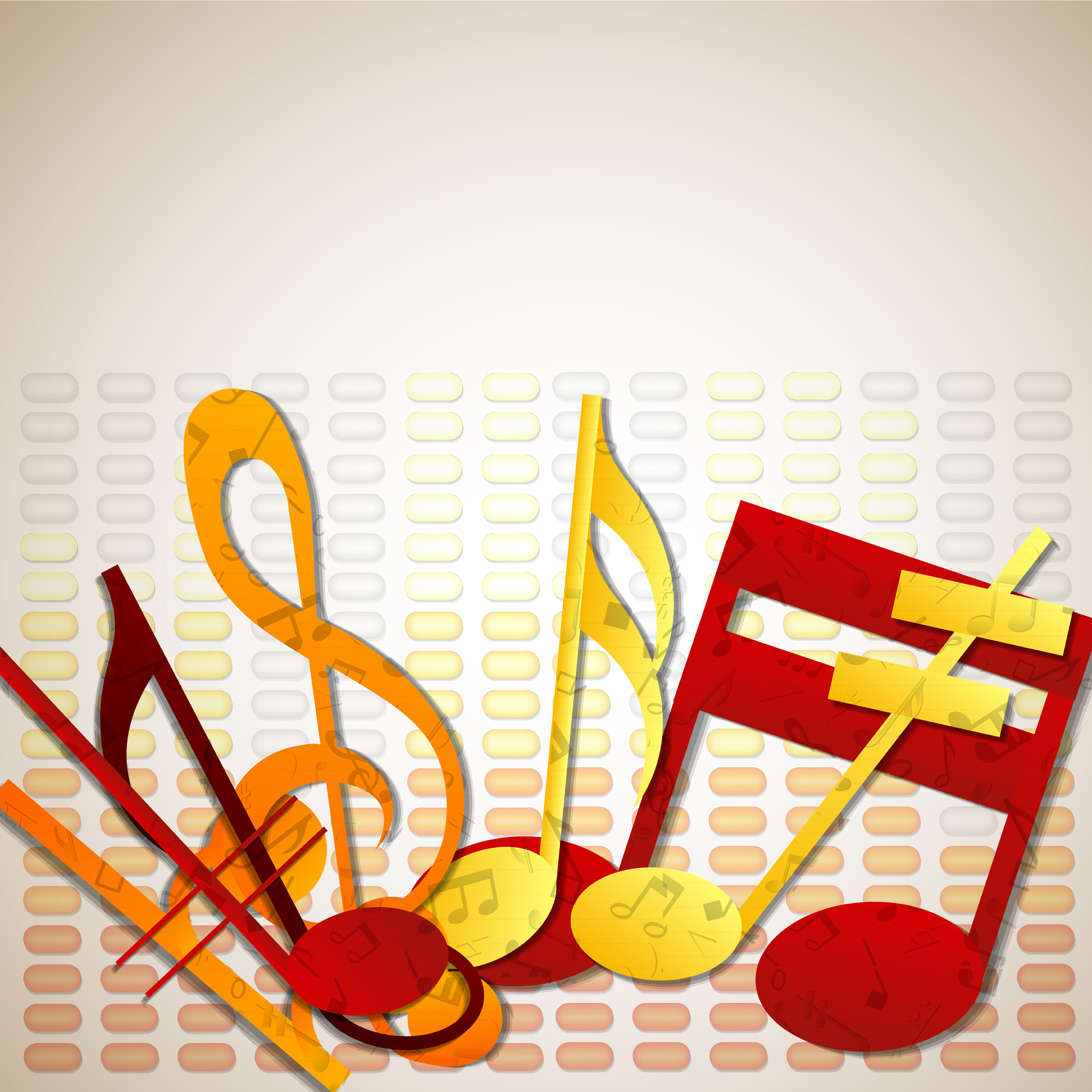 colorful music notes template