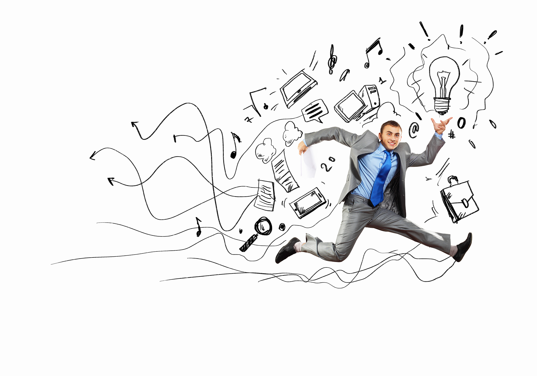 jumping businessman