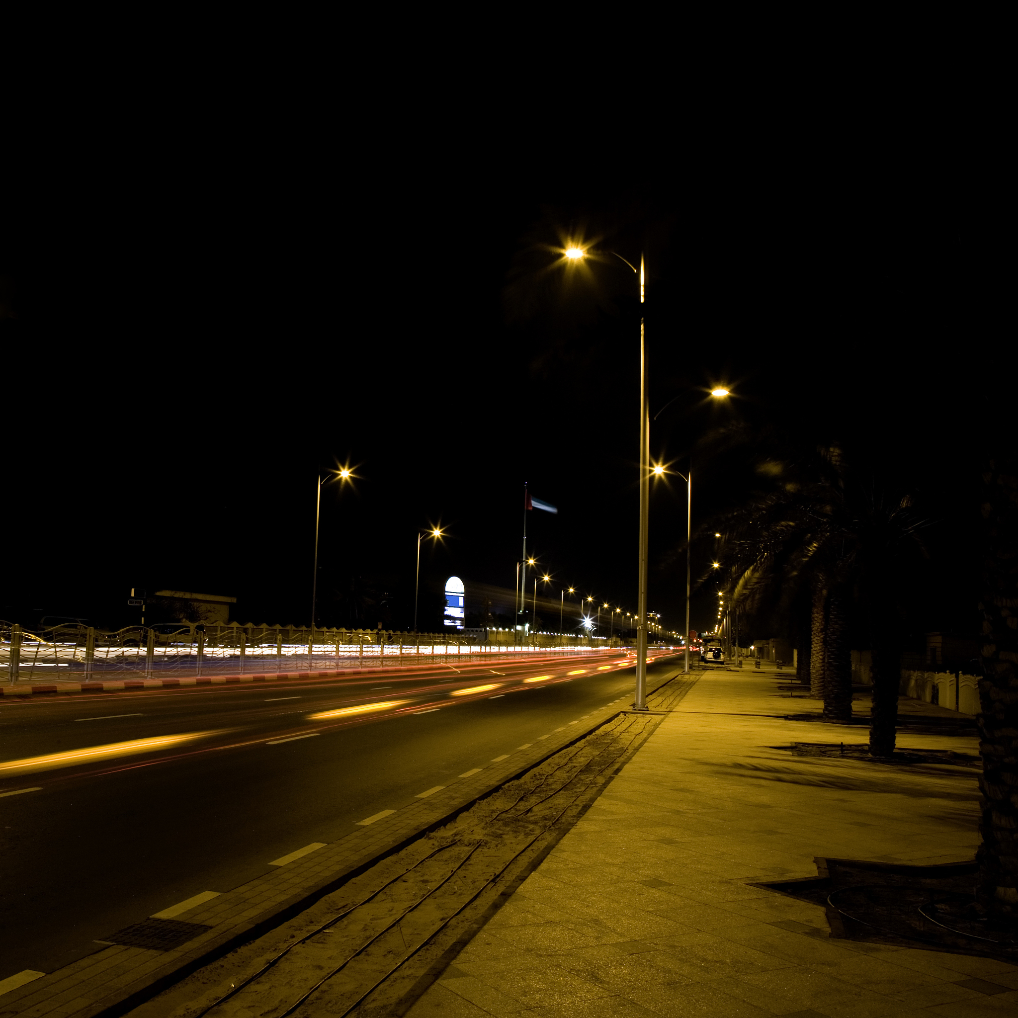 city highway at night