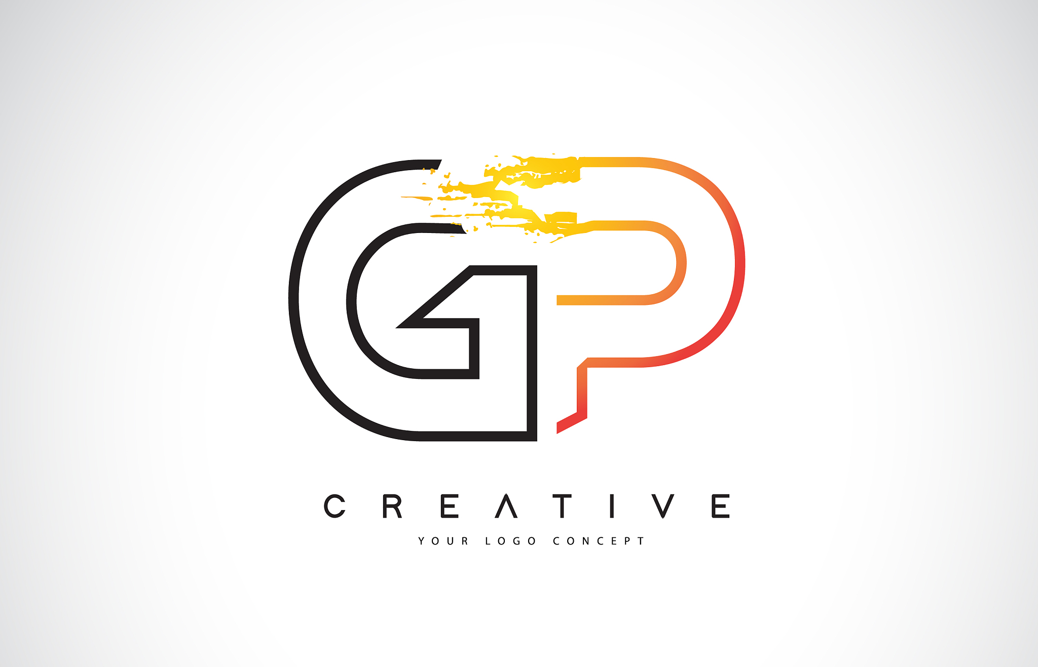 gp creative modern logo design with orange and