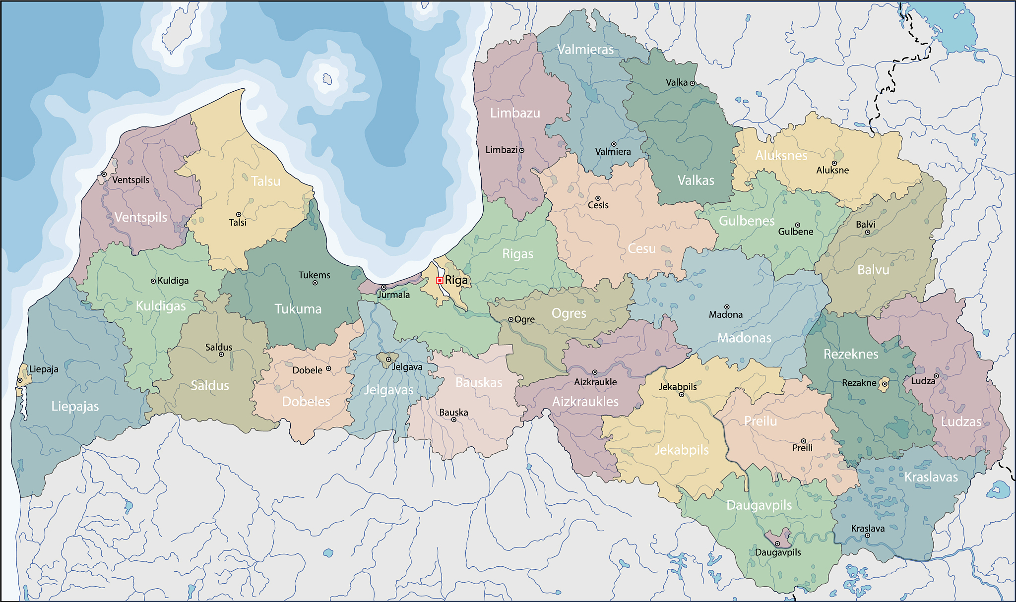 map of latvia
