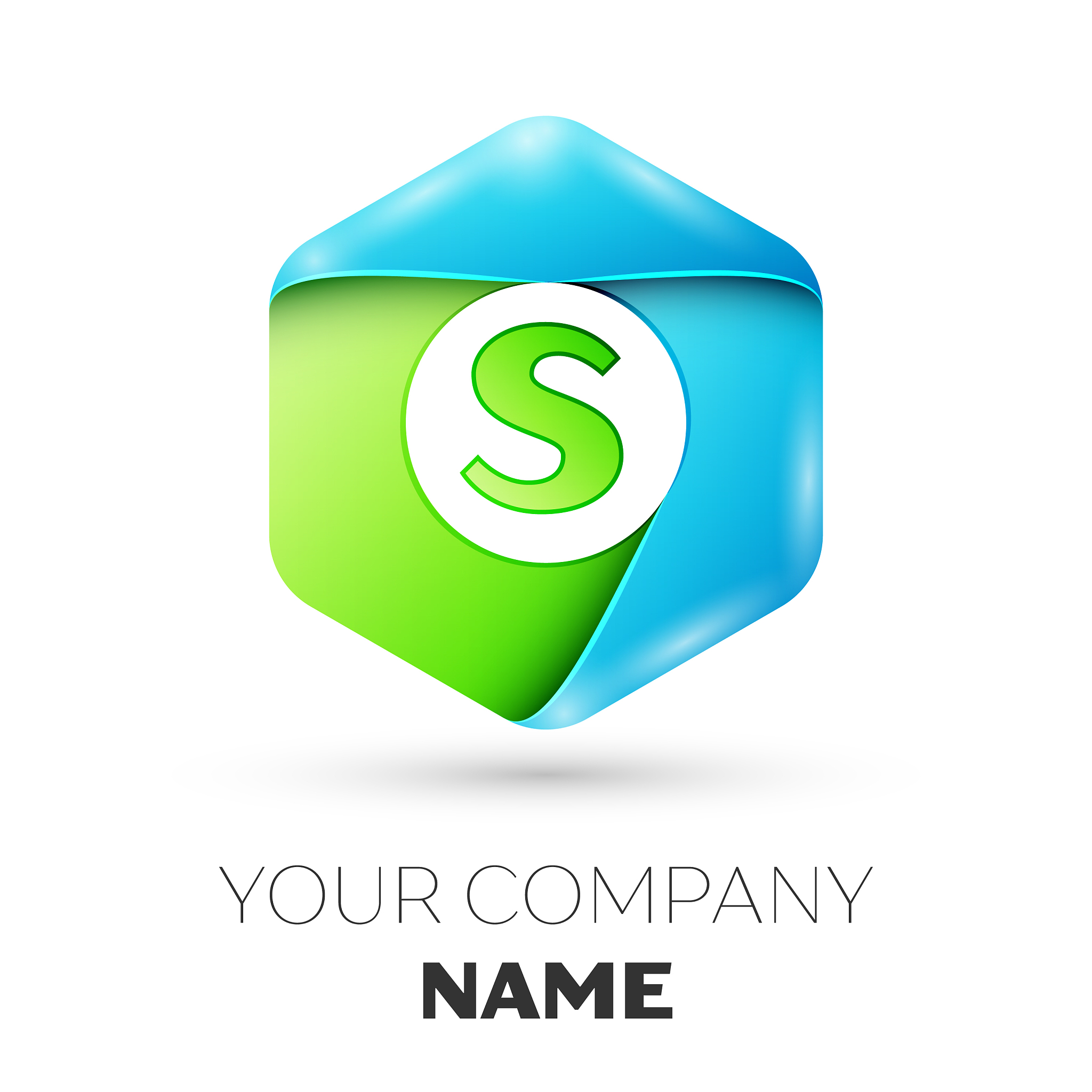 letter s logo symbol in colorful hexagonal