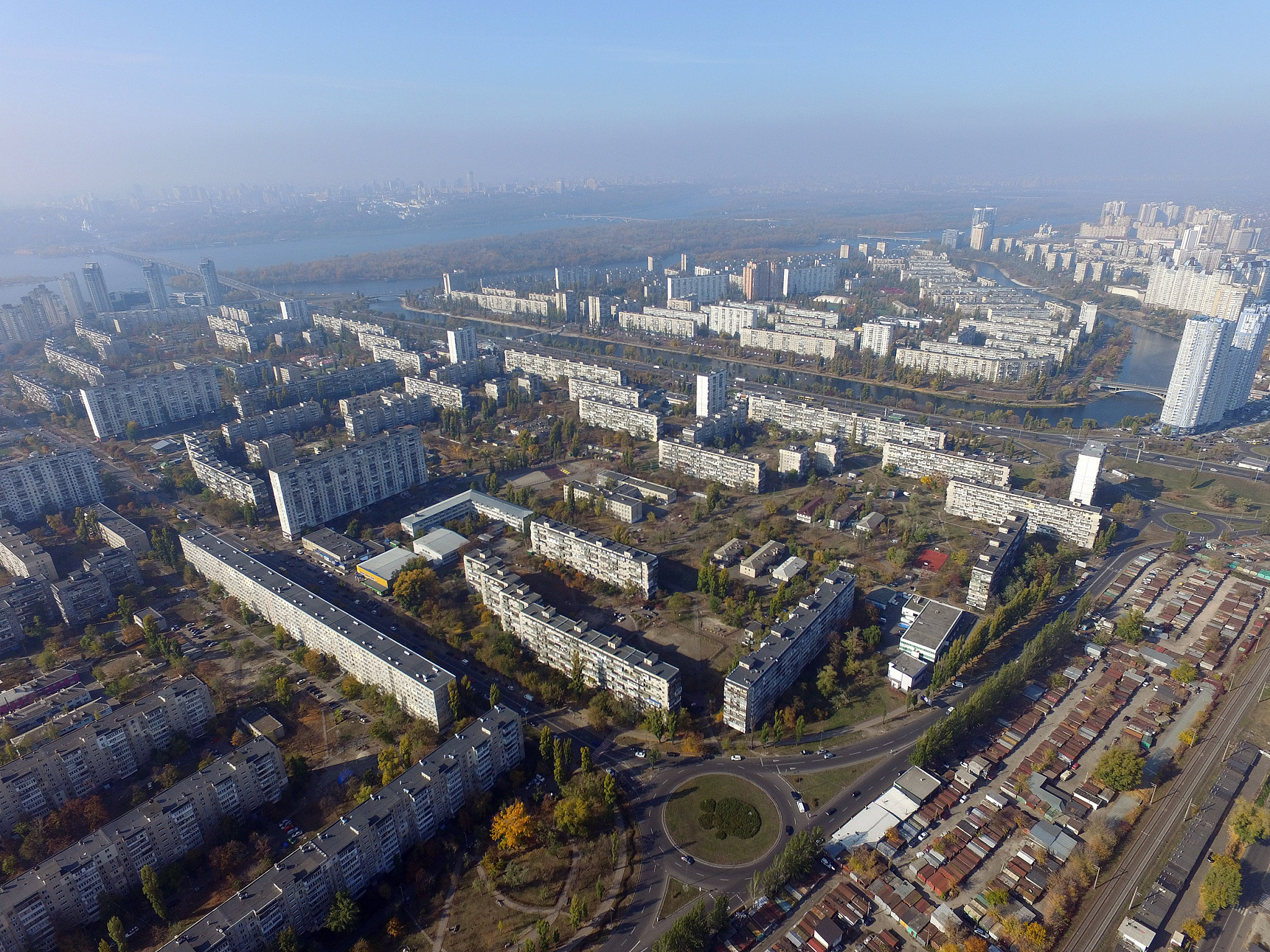 residential area of kiev (drone image).