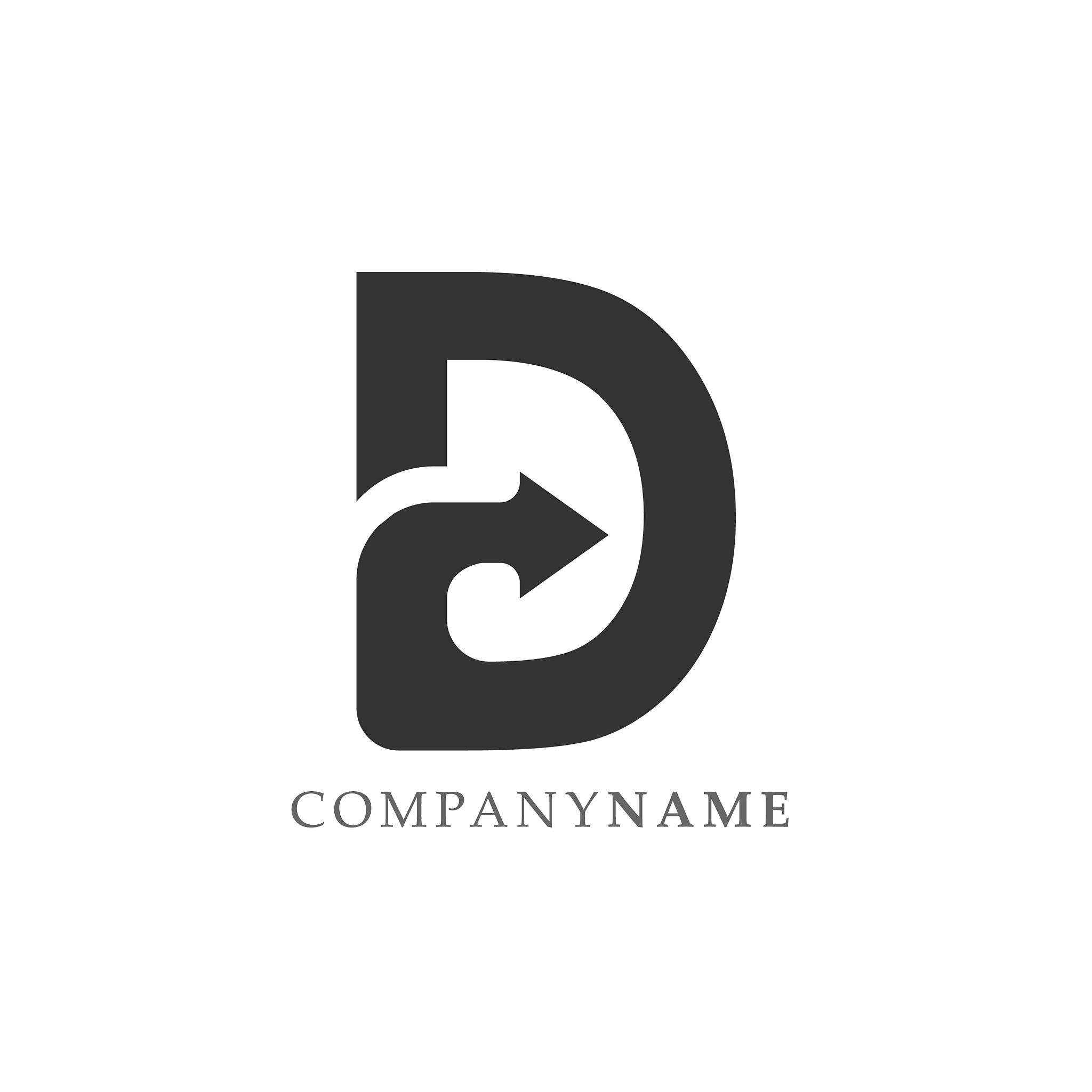 arrow letter d icon design template