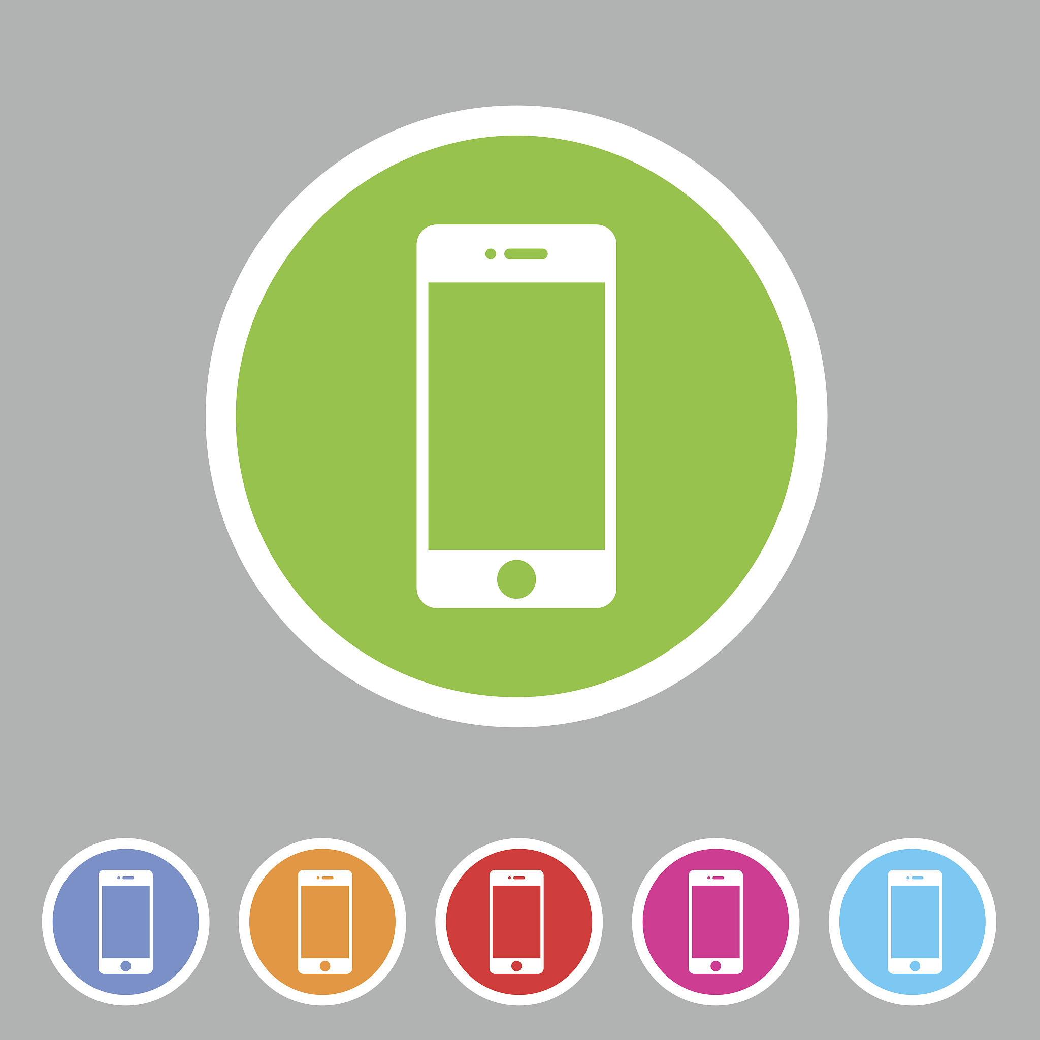 smartphone phone icon flat web sign symbol logo label