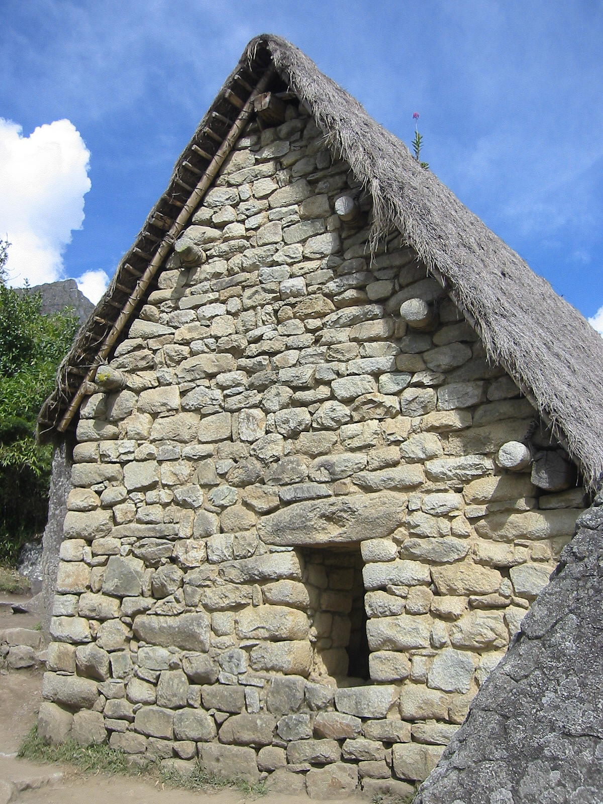 stone building at machu picchu, peru