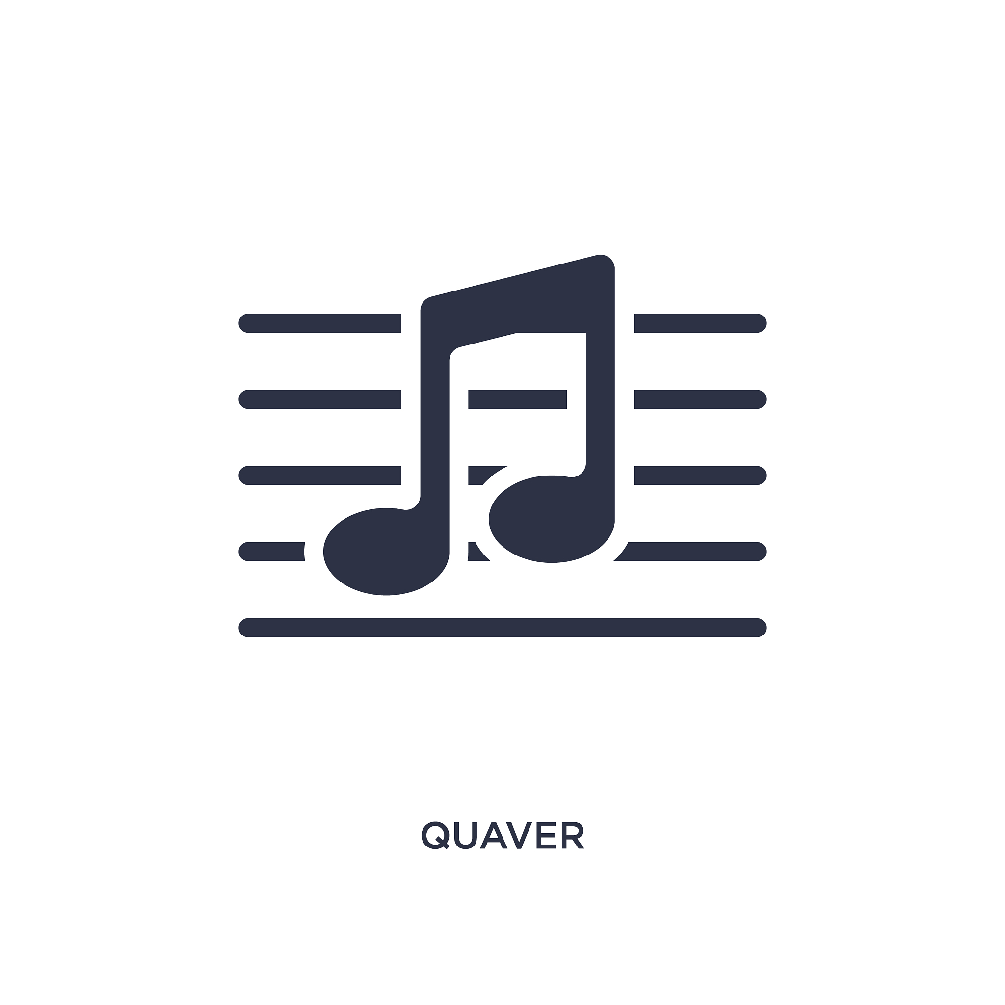 quaver icon on white background simple element