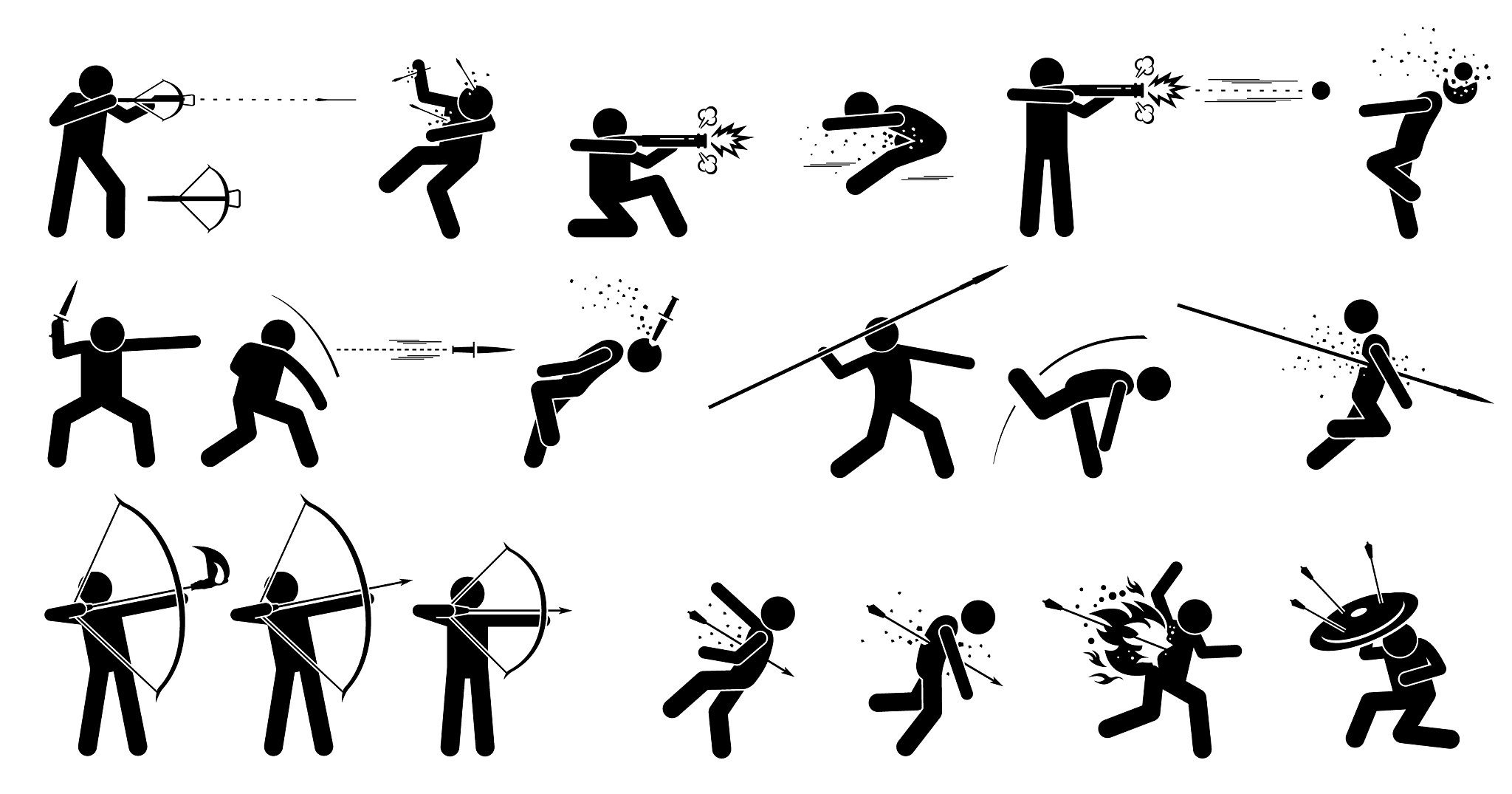 man using medieval war hand held ranged weapons