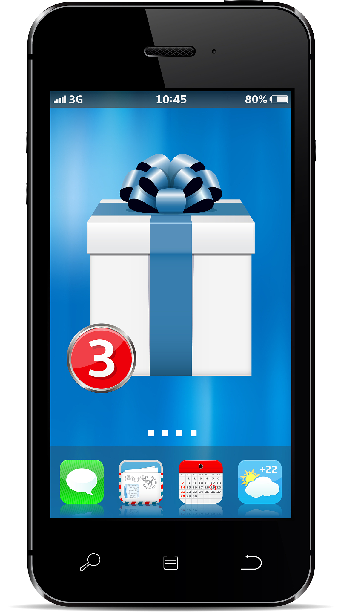 smart phone with new gift box app on the screen