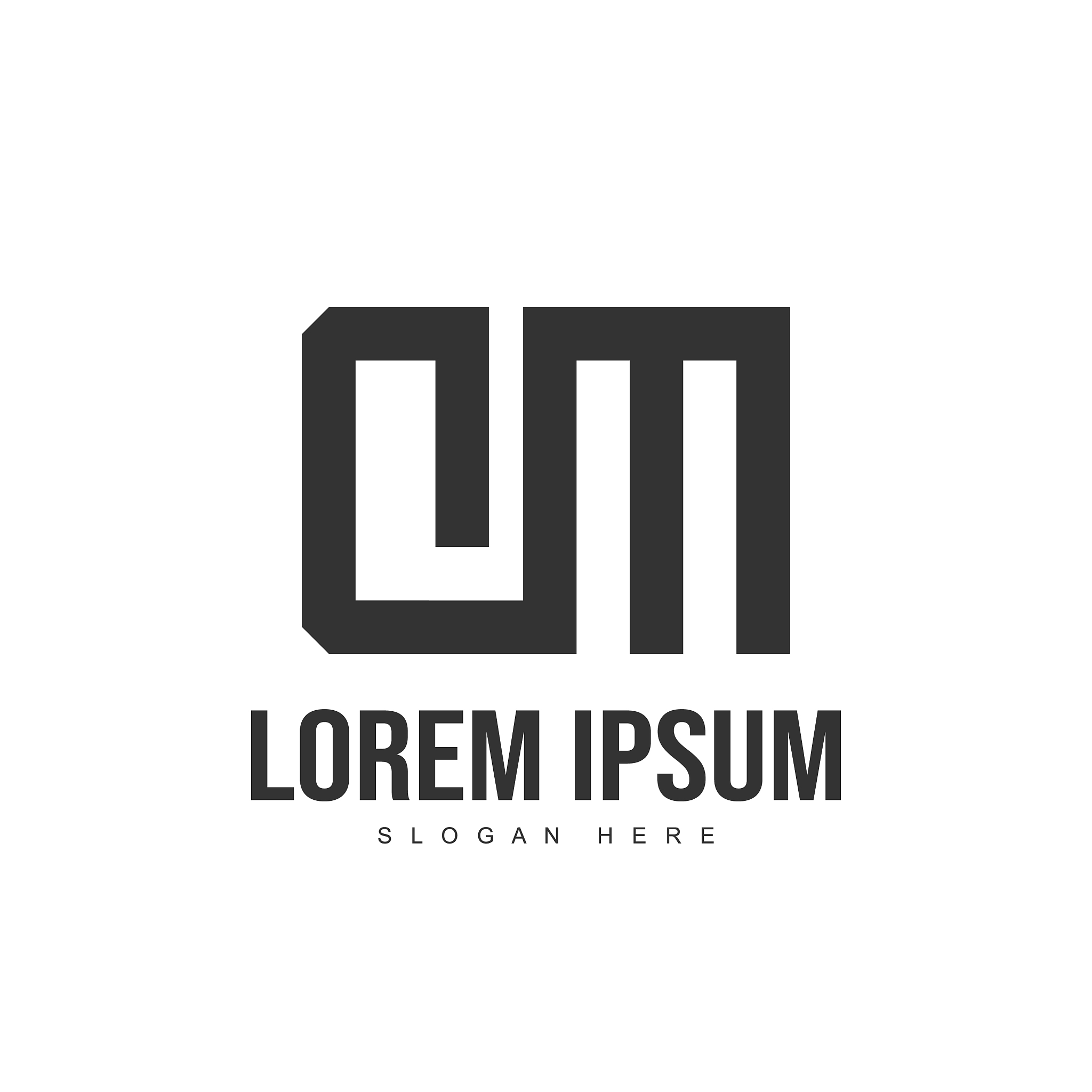 dm letter logo design initial letter logo template