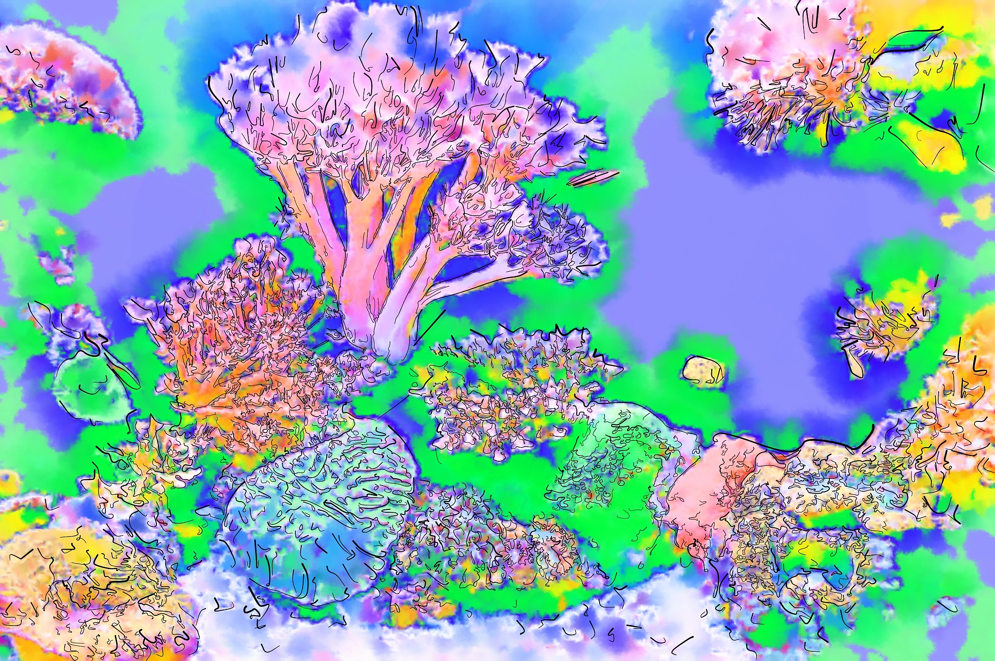 very creative illustration of the underwater world.