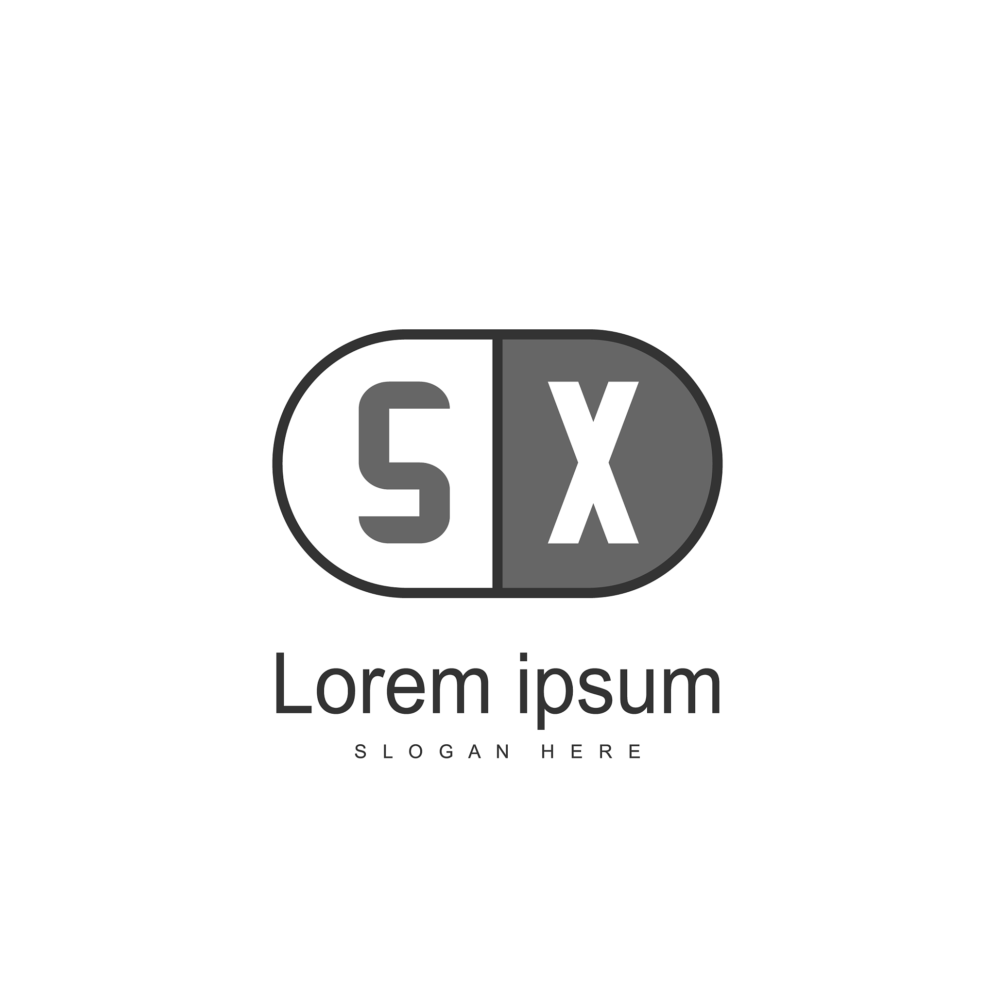 initial letter sx logo template minimalist letter