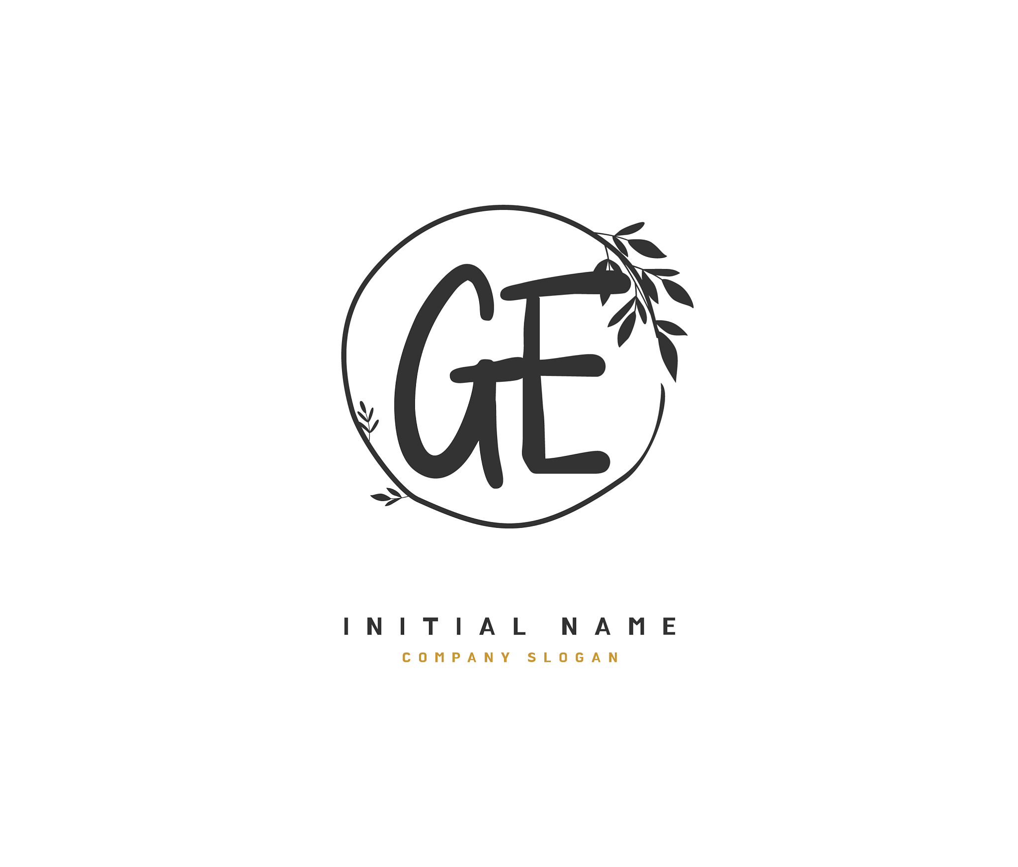 g e ge beauty initial logo handwriting logo of