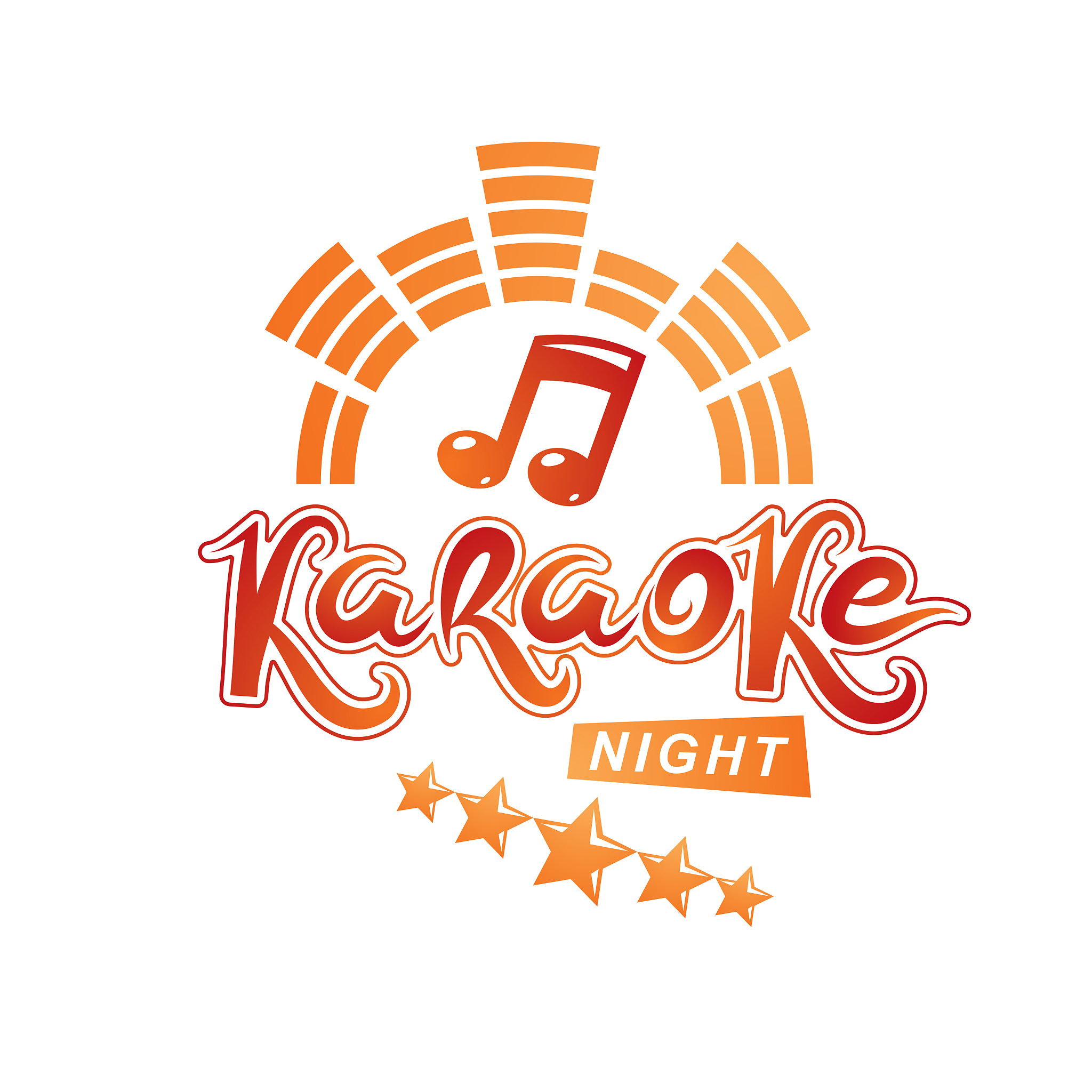 karaoke night advertising flyer, vector poster composed using mu