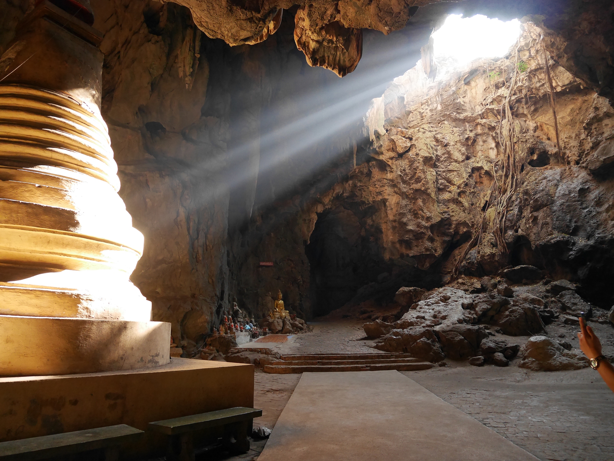 ray of light shining through the pagoda