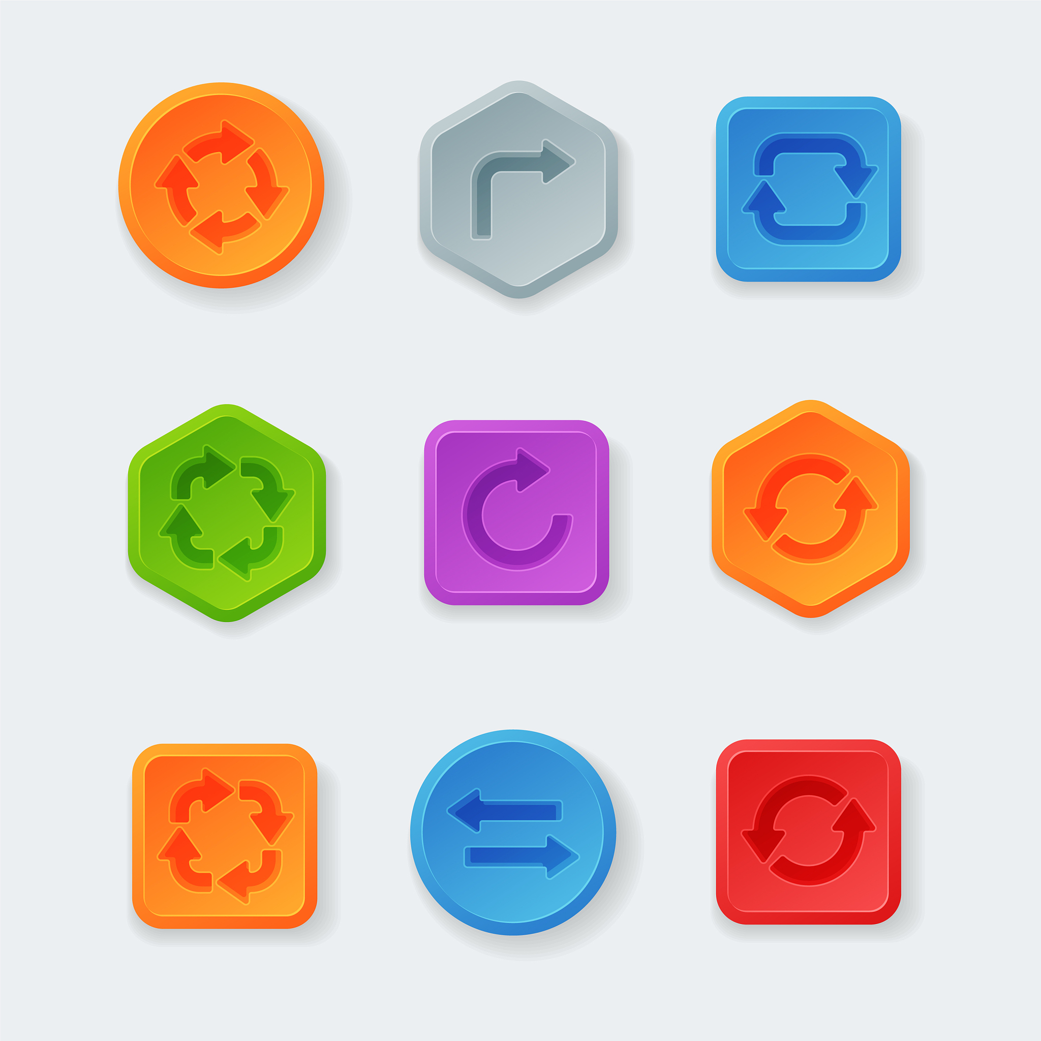 colorful website turn buttons design