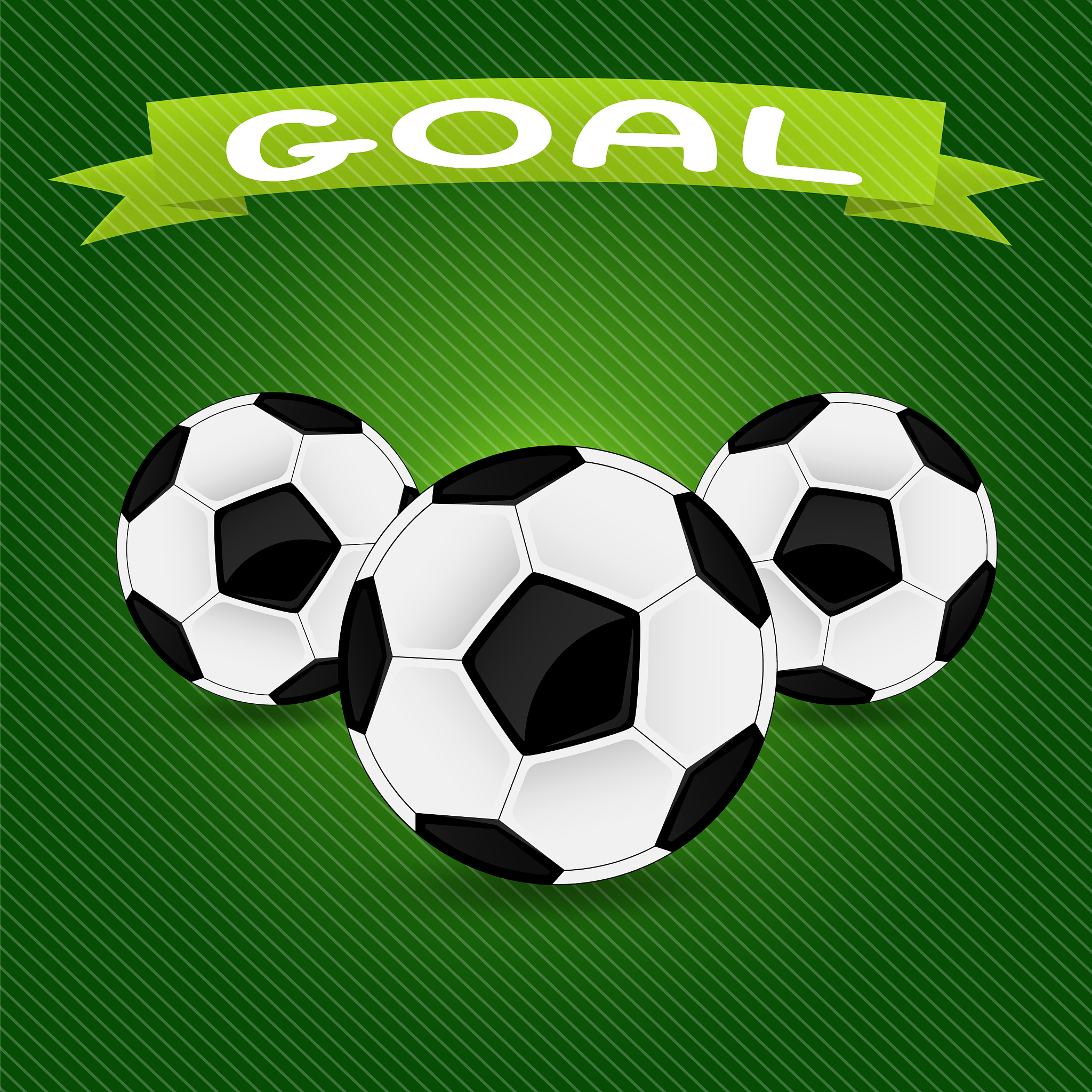 three soccer balls