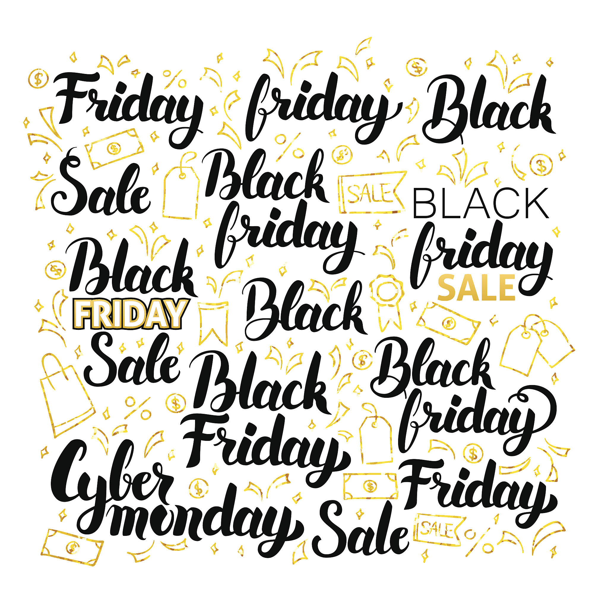 black friday lettering design