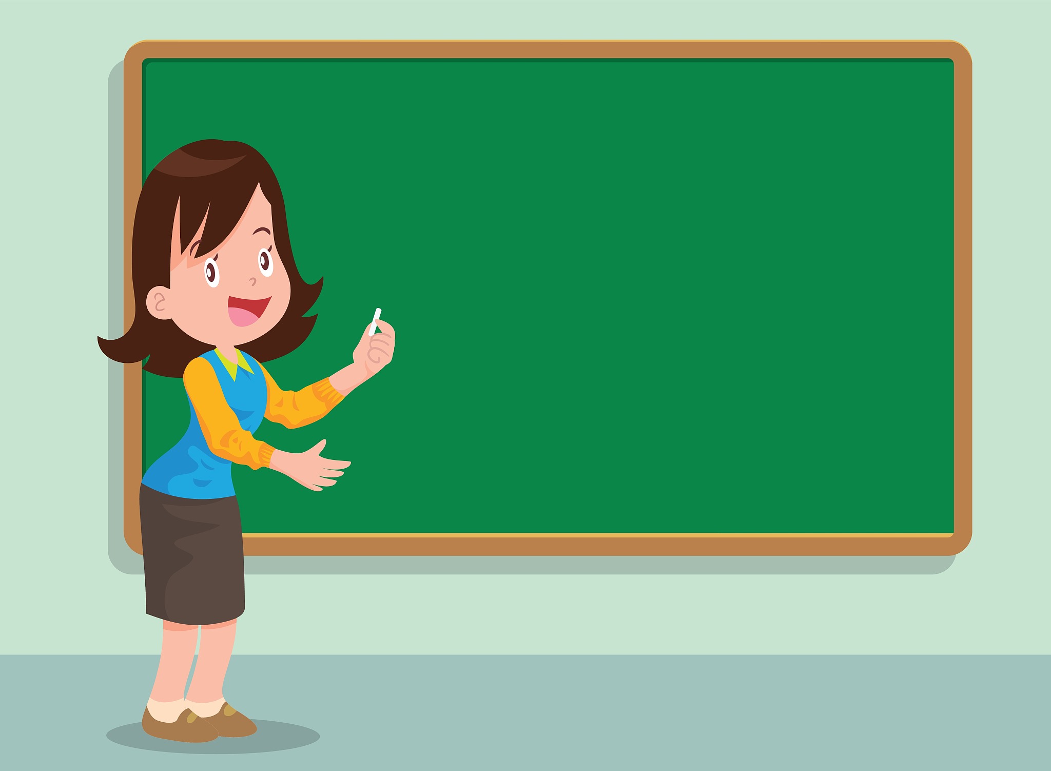teacher and board