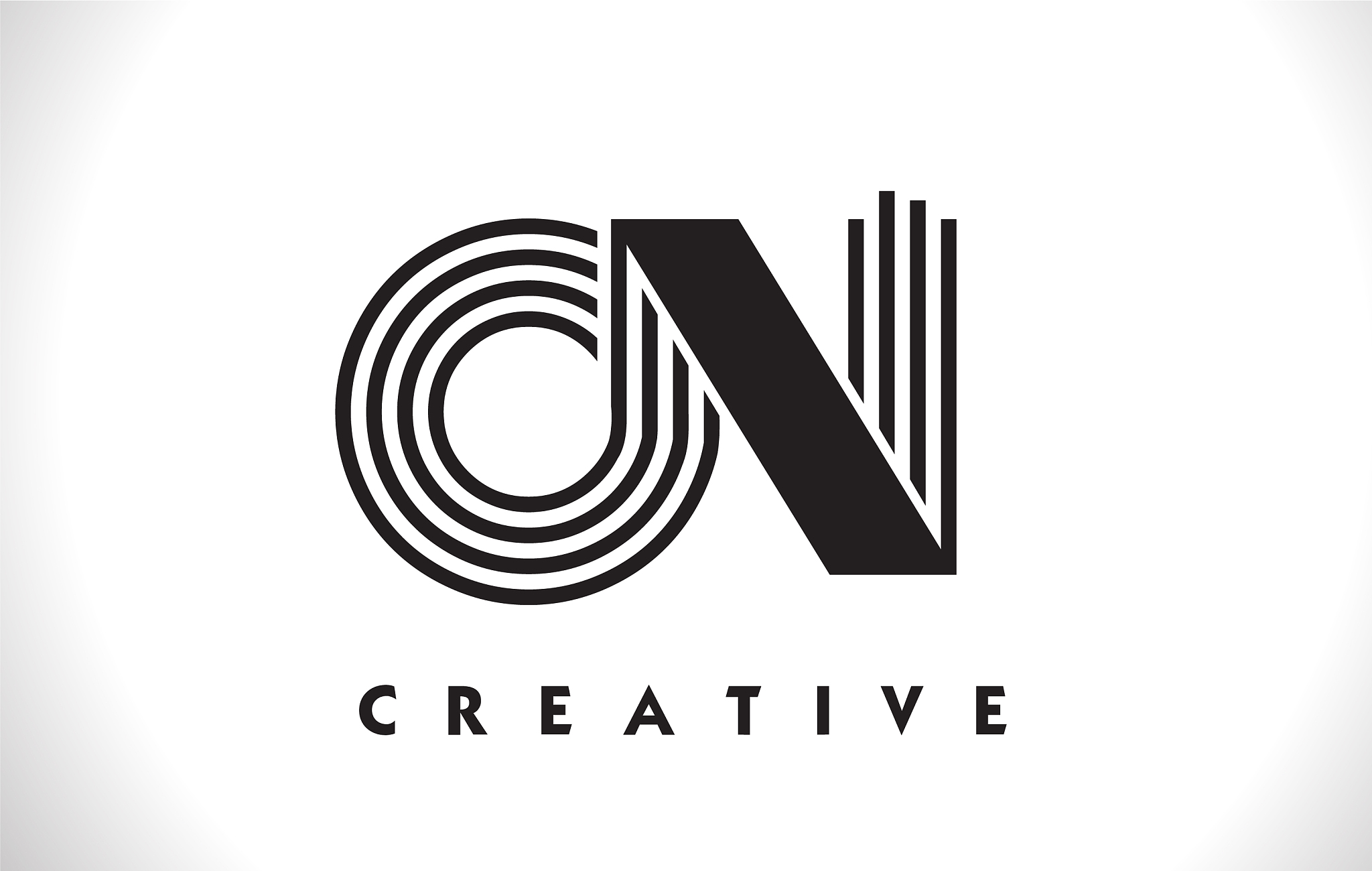 on logo letter with black lines design line letter