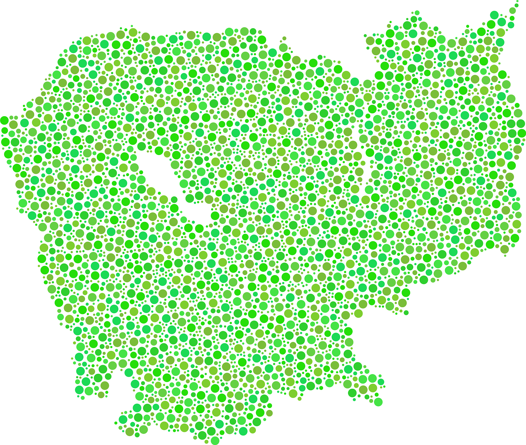 cambodia map composition of small circles