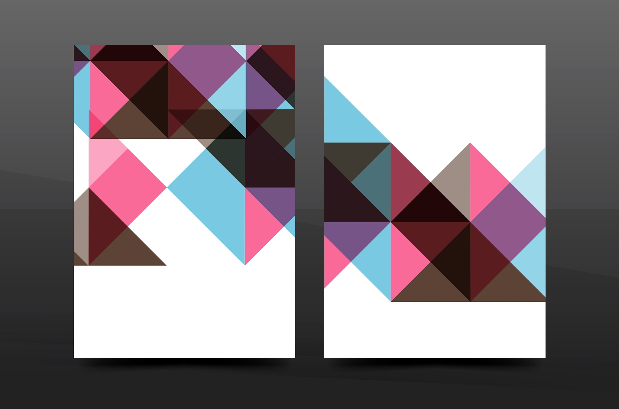 colorful geometry design annual report a4 cover