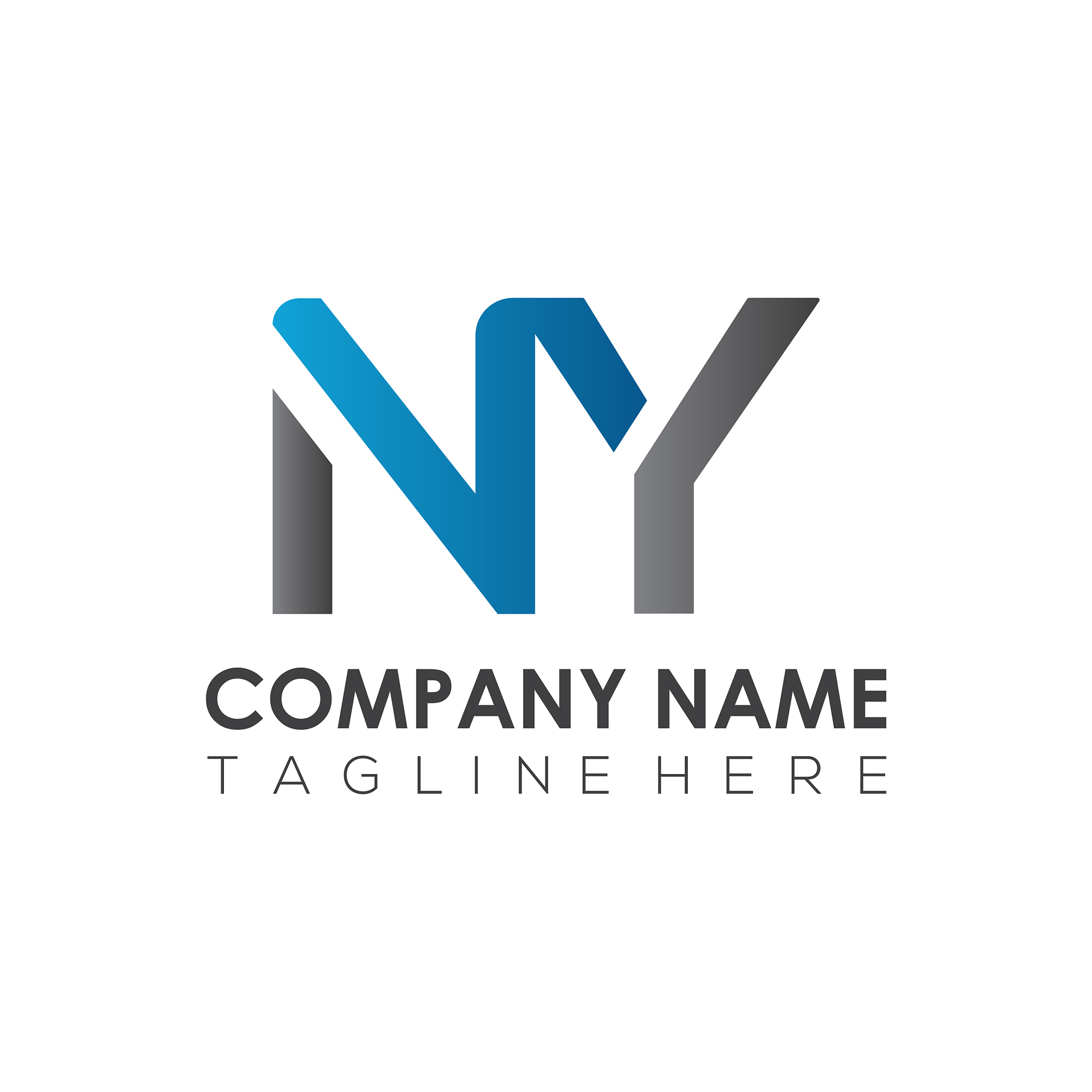 initial letter ny logo design template creative