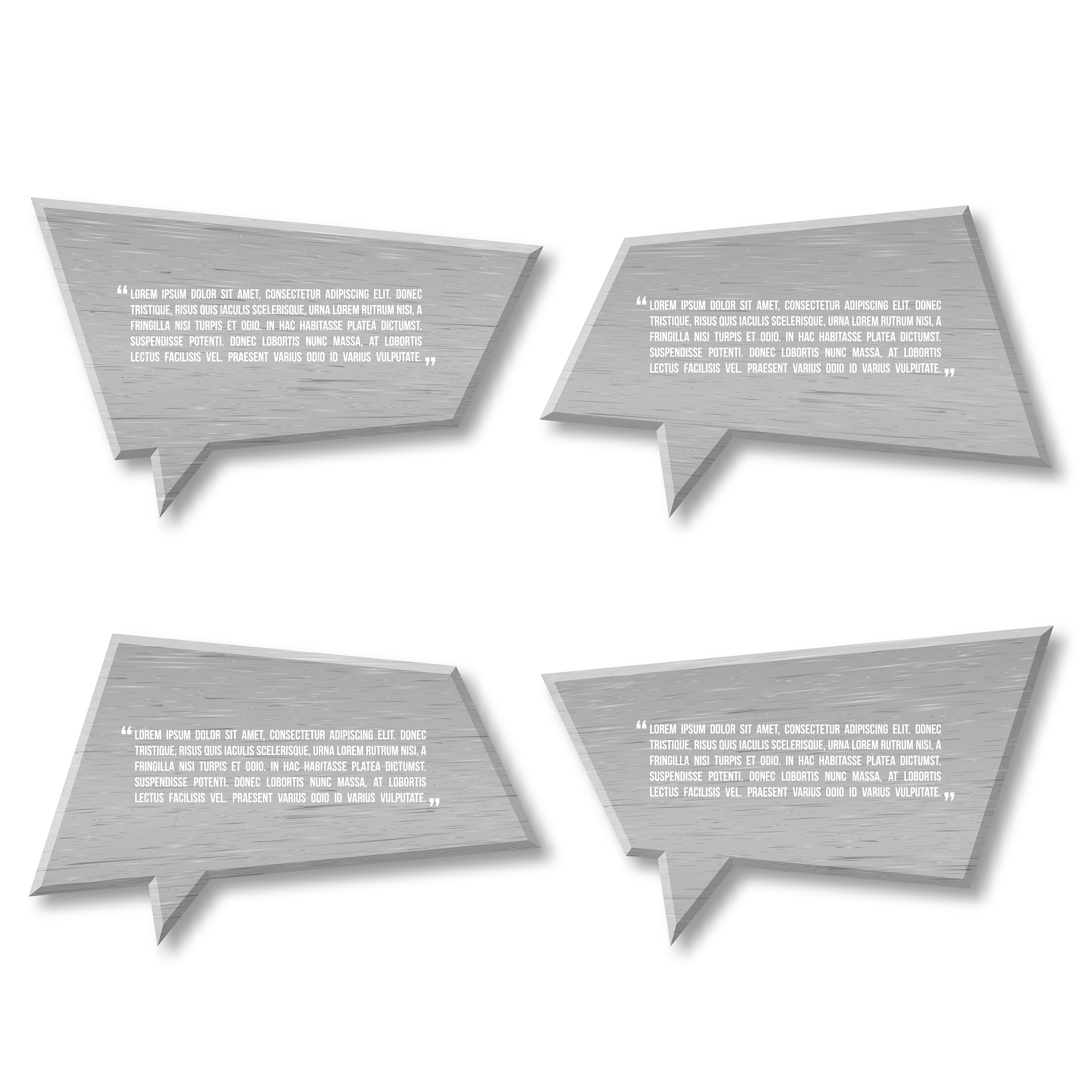 metal plate speech bubble icon for text quote