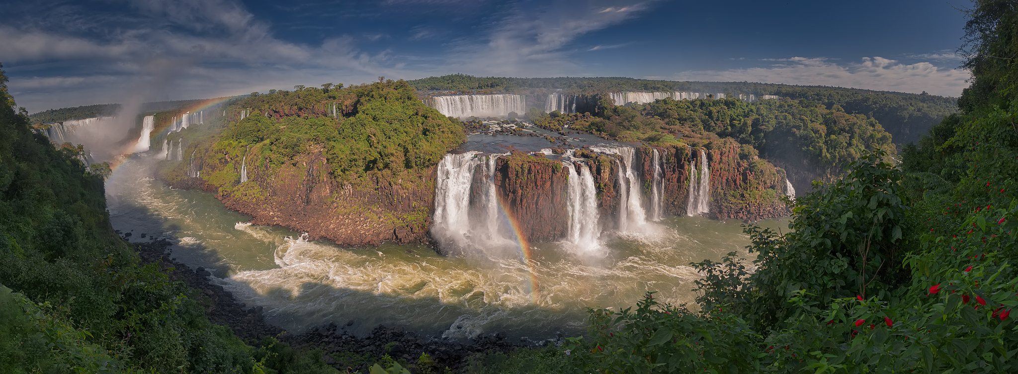 part of the iguazu falls seen from the brazilian national park, 