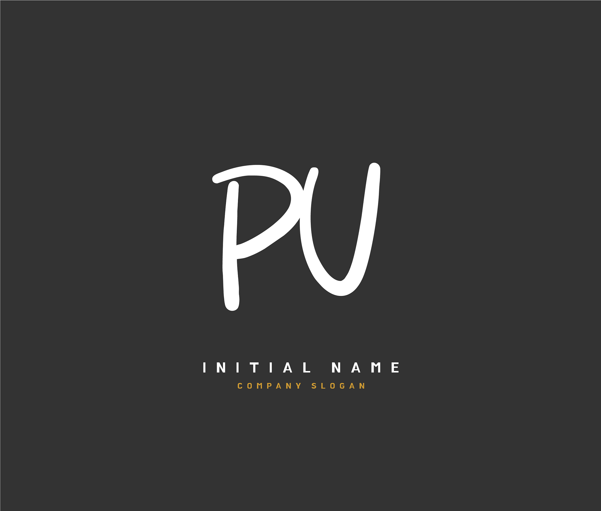 p u pu beauty initial logo handwriting logo of