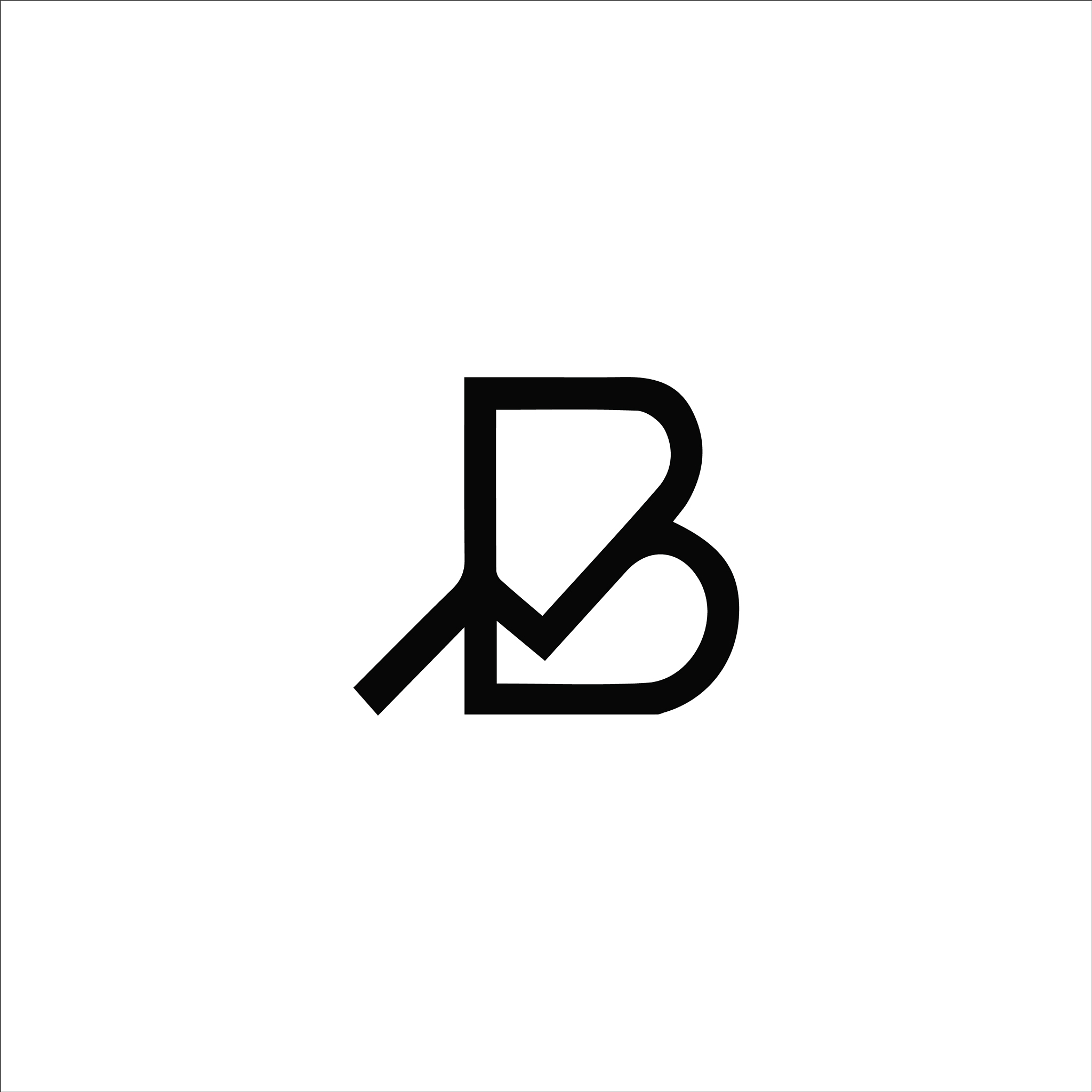 initial letter mb logo or bm logo design