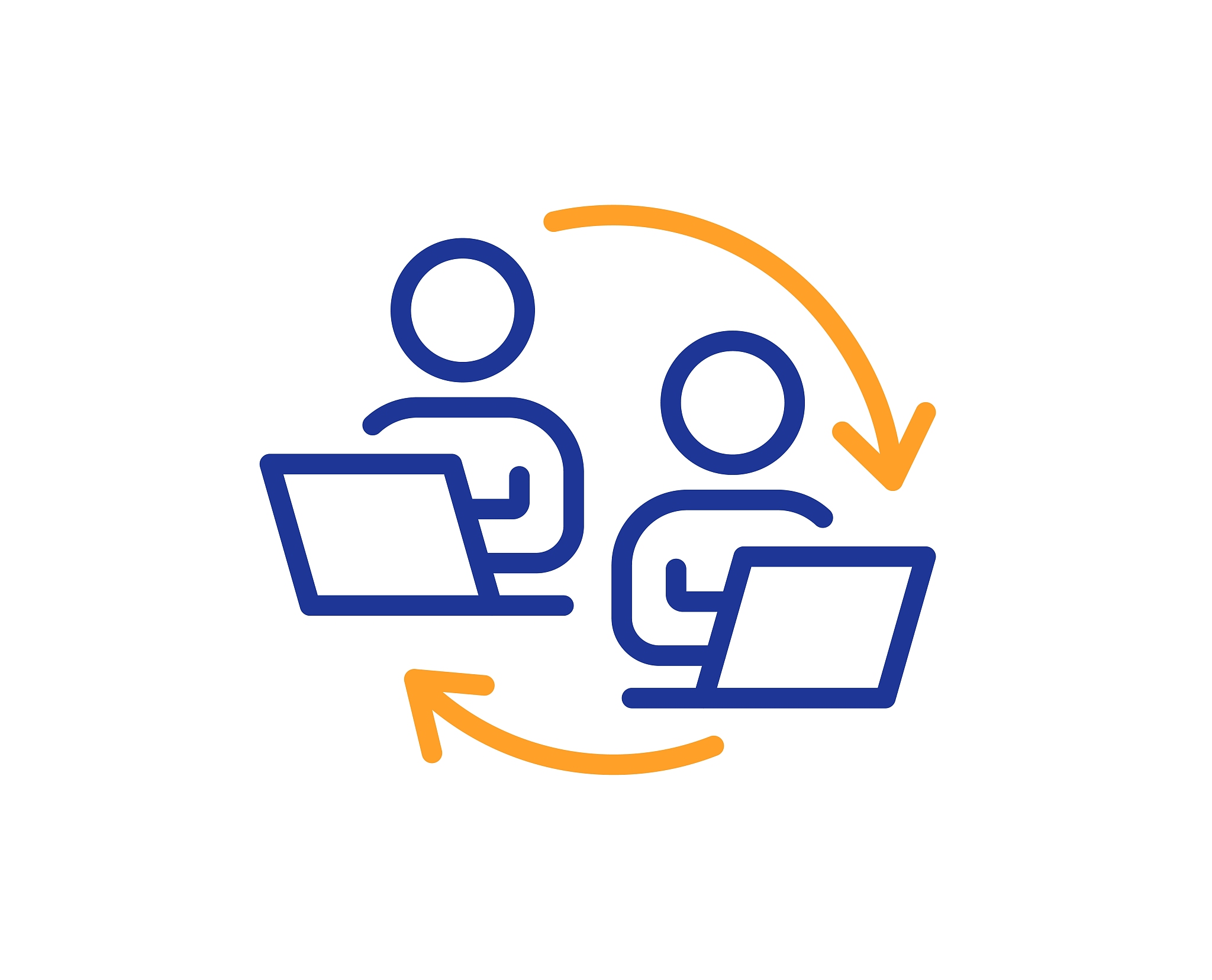 teamwork process line icon. remote office sign. vector