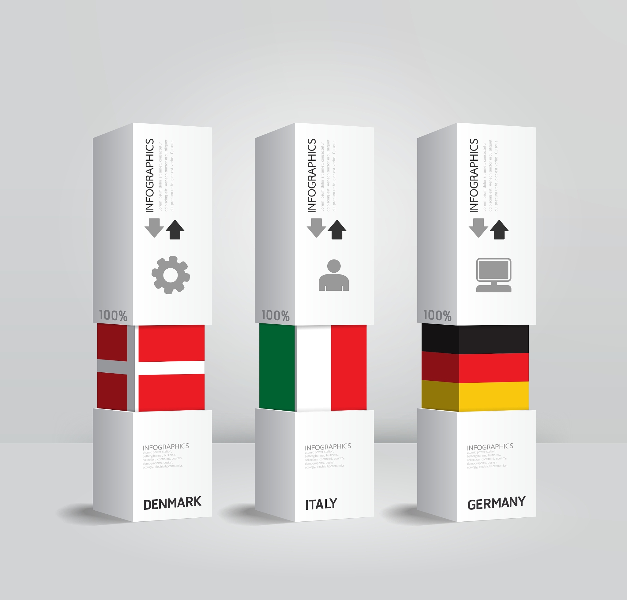 infographic modern box national design