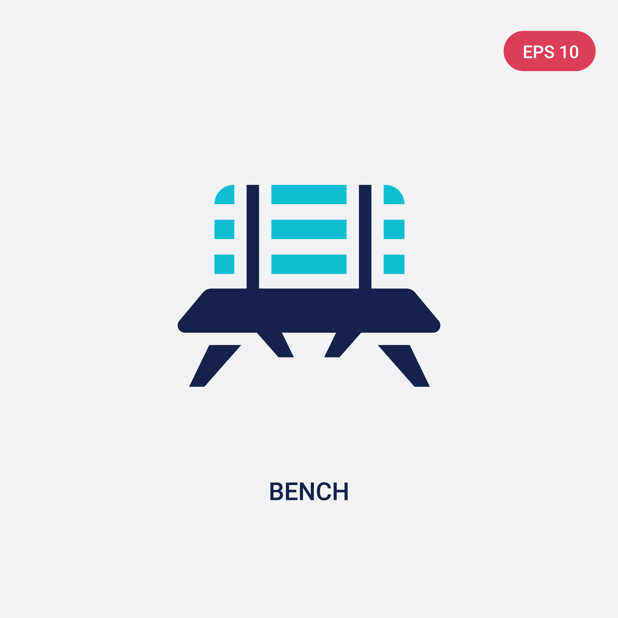 two color bench icon from furniture and household