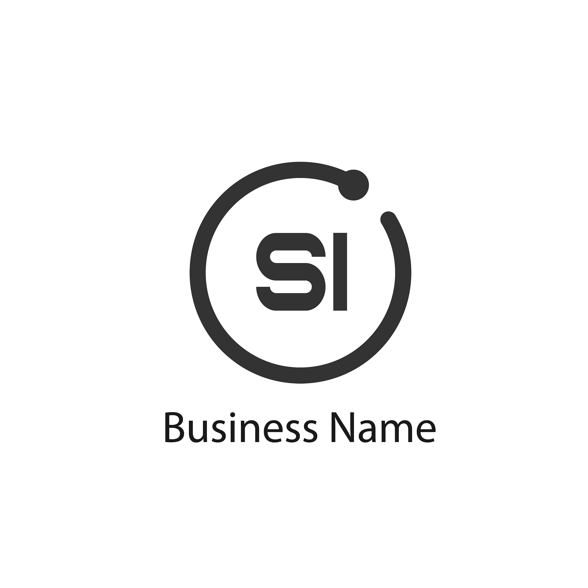 initial letter si logo template design