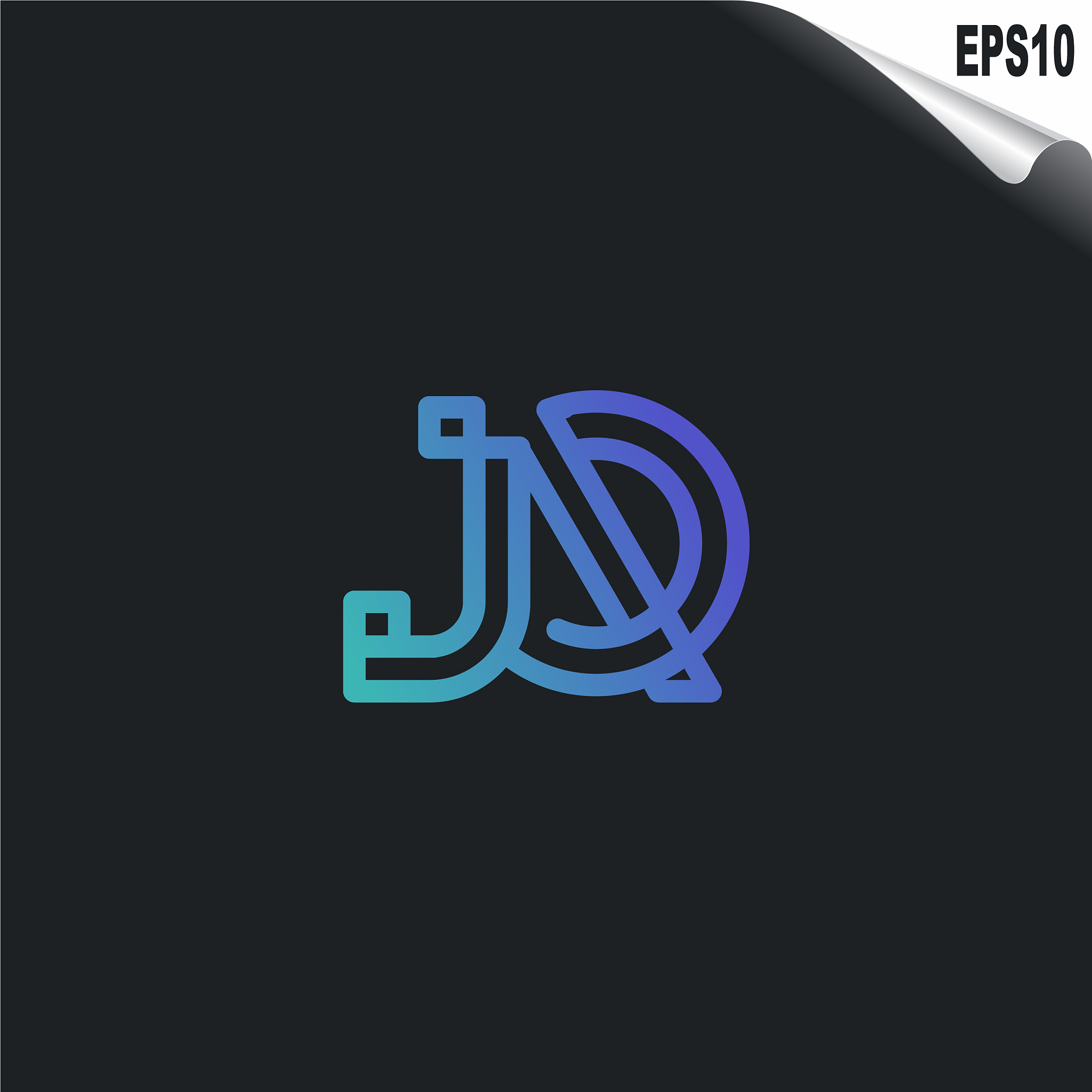 initial jq logo monogram design template simple