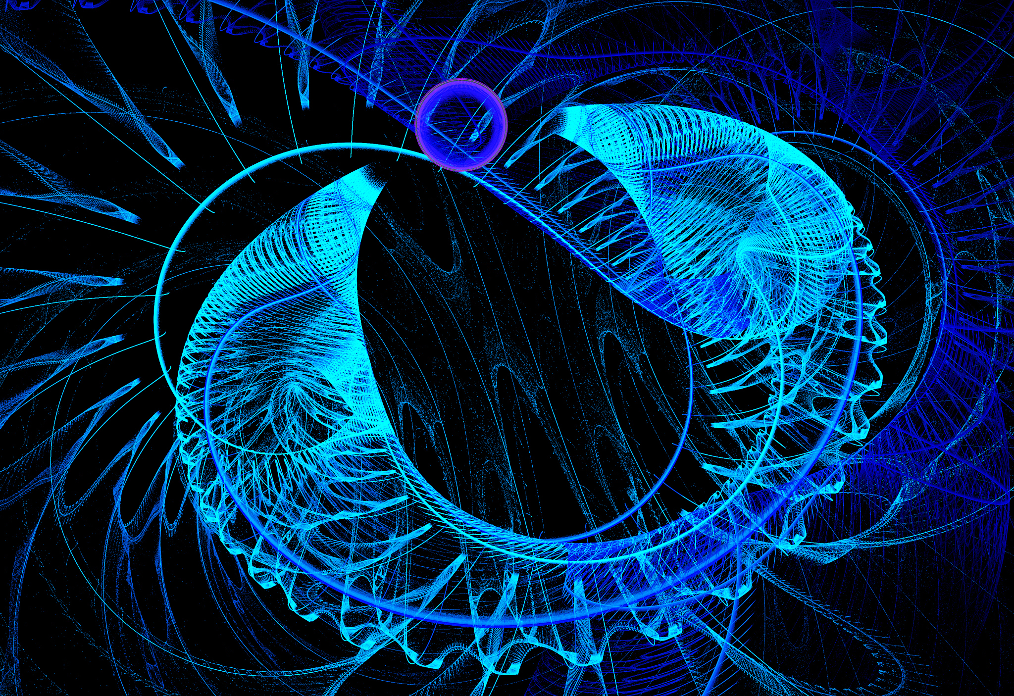 illustration abstract technology background with wave and lines