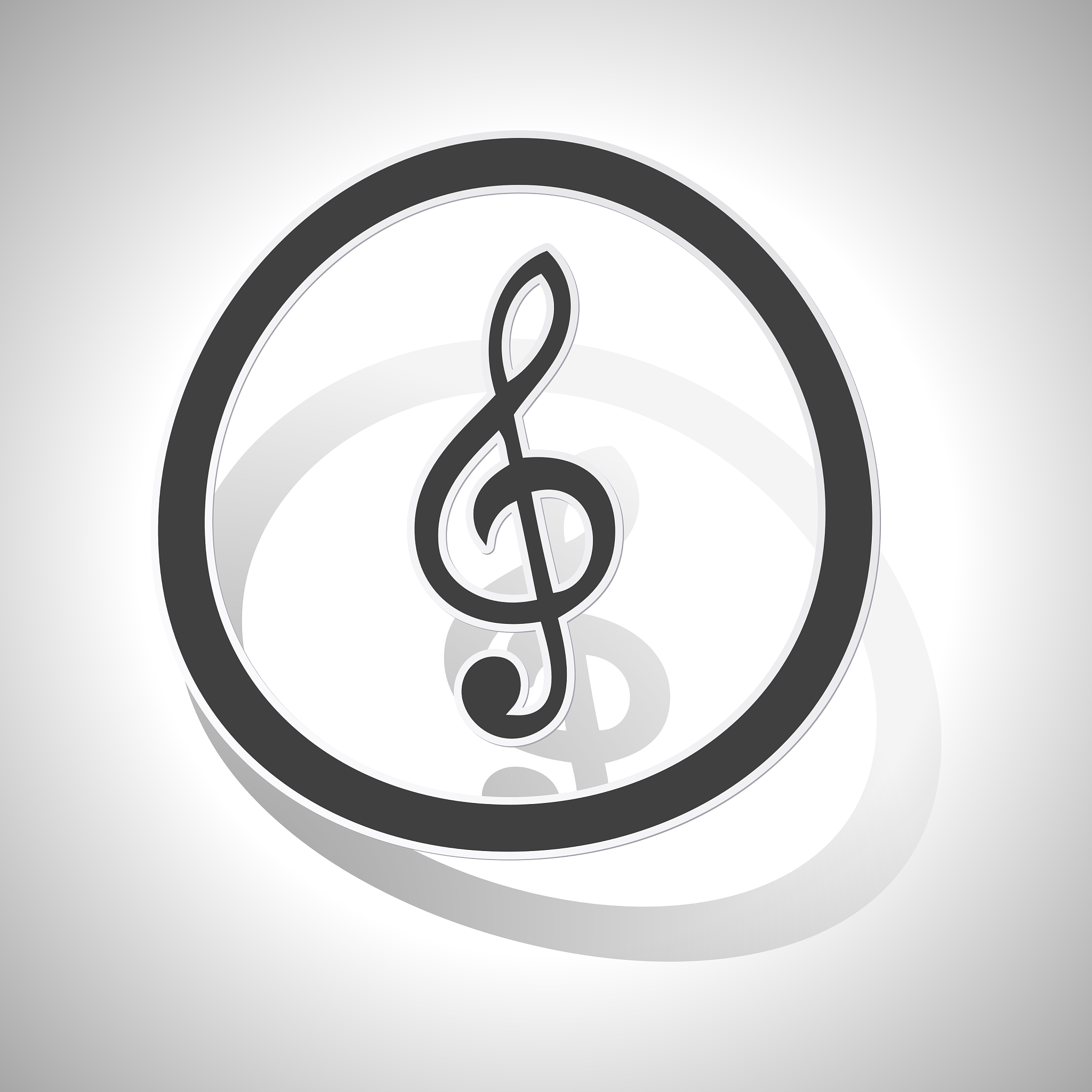 curved music sign icon