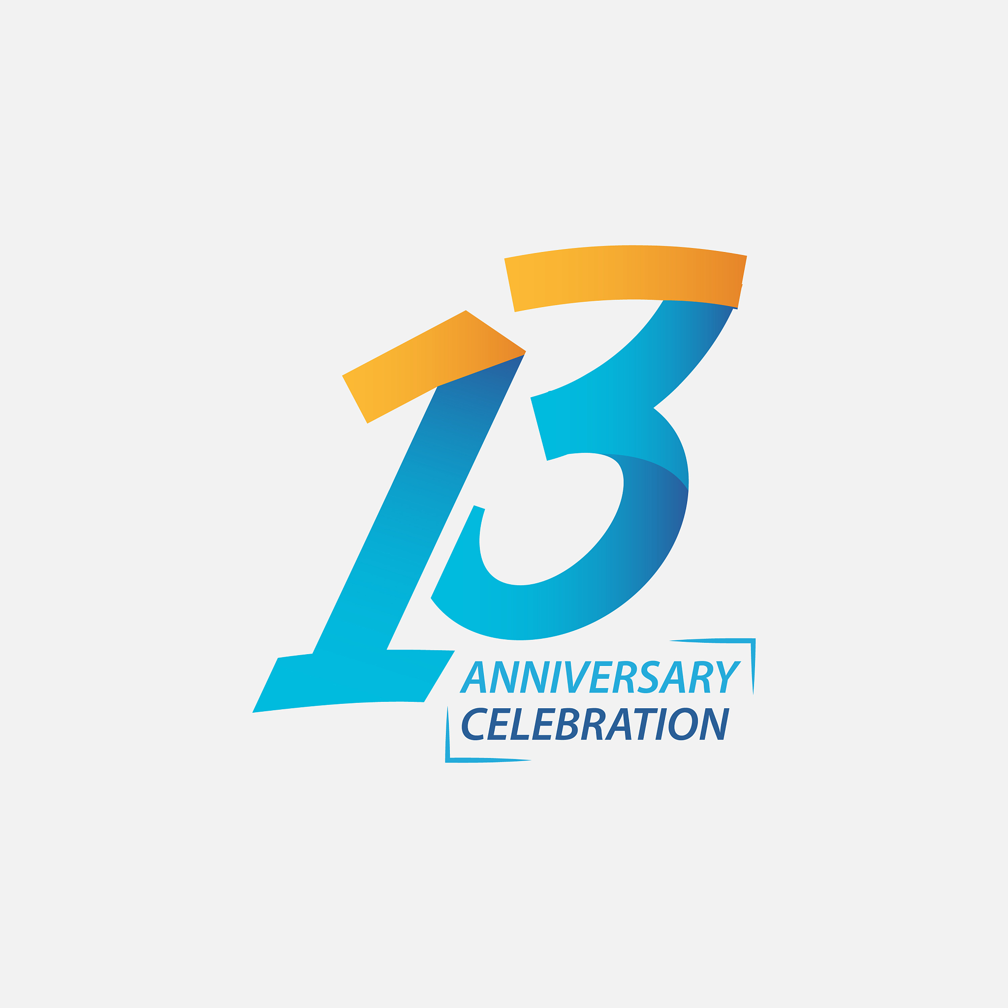 13 year anniversary celebration template design