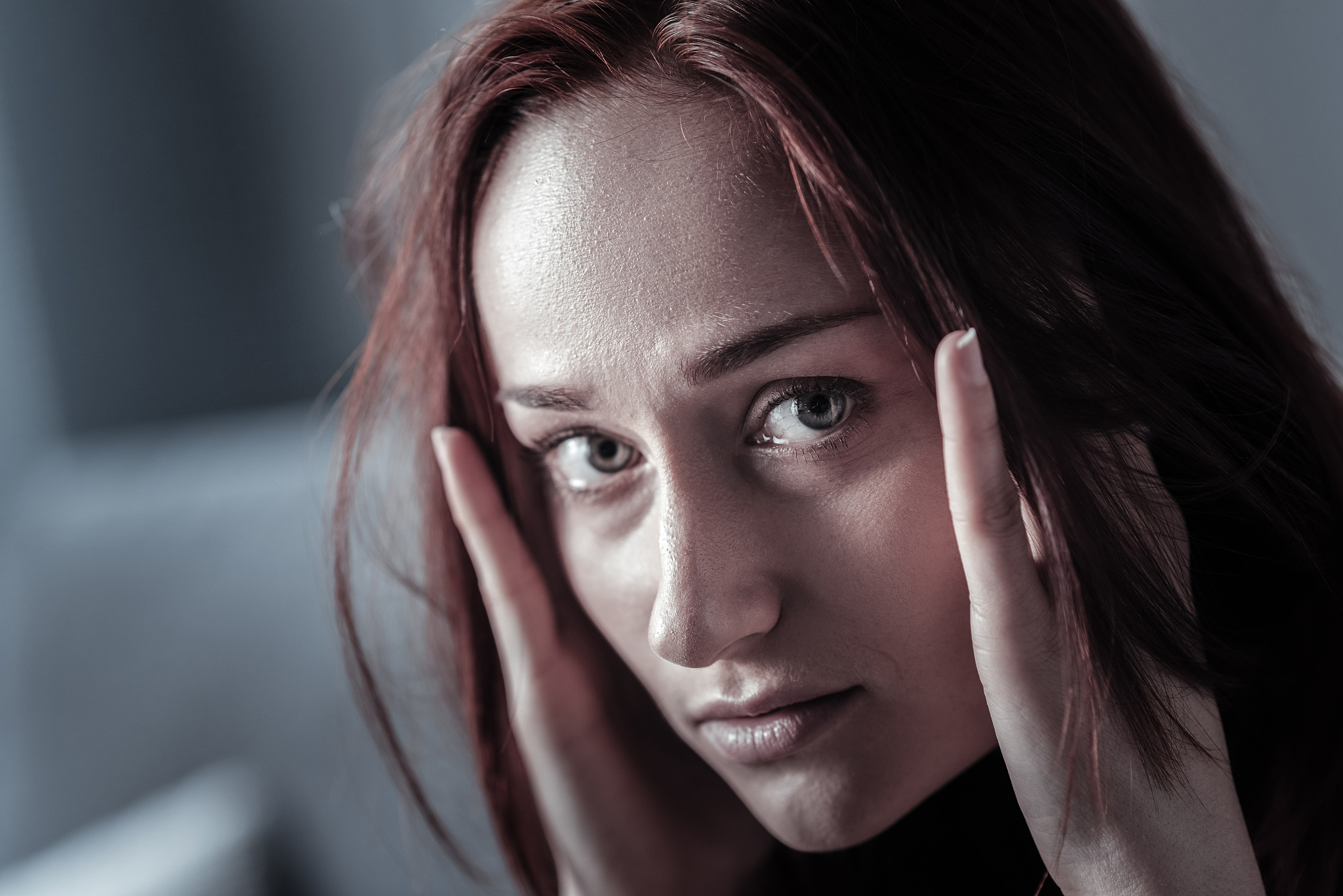 upset beautiful woman feeling grief