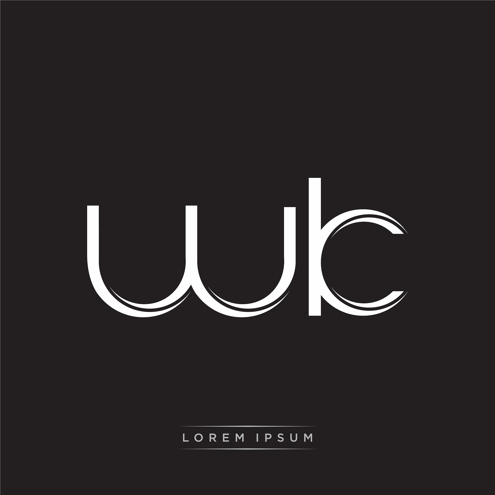 wk initial letter split lowercase logo modern