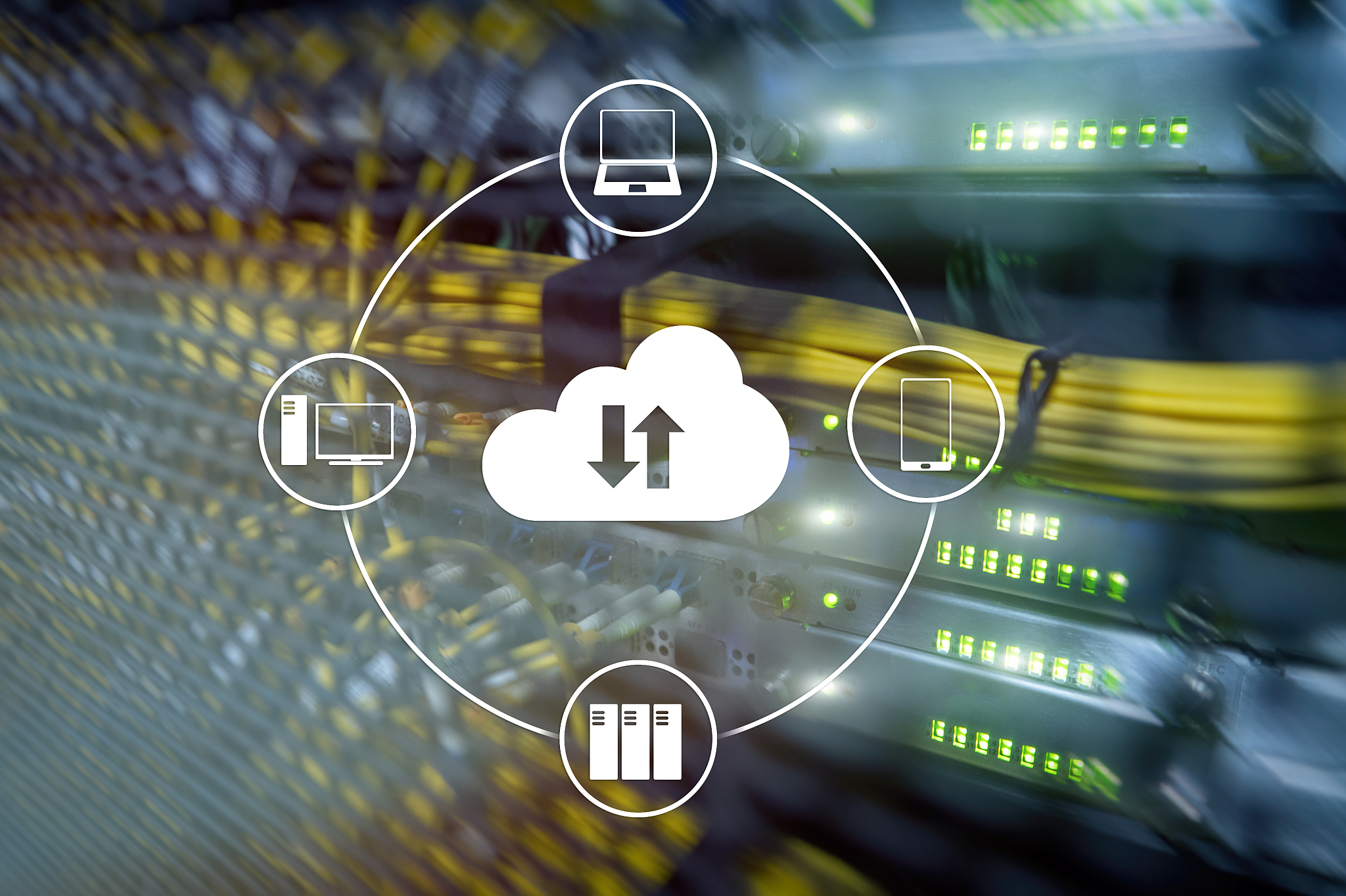 cloud server and computing, data storage and processing. interne