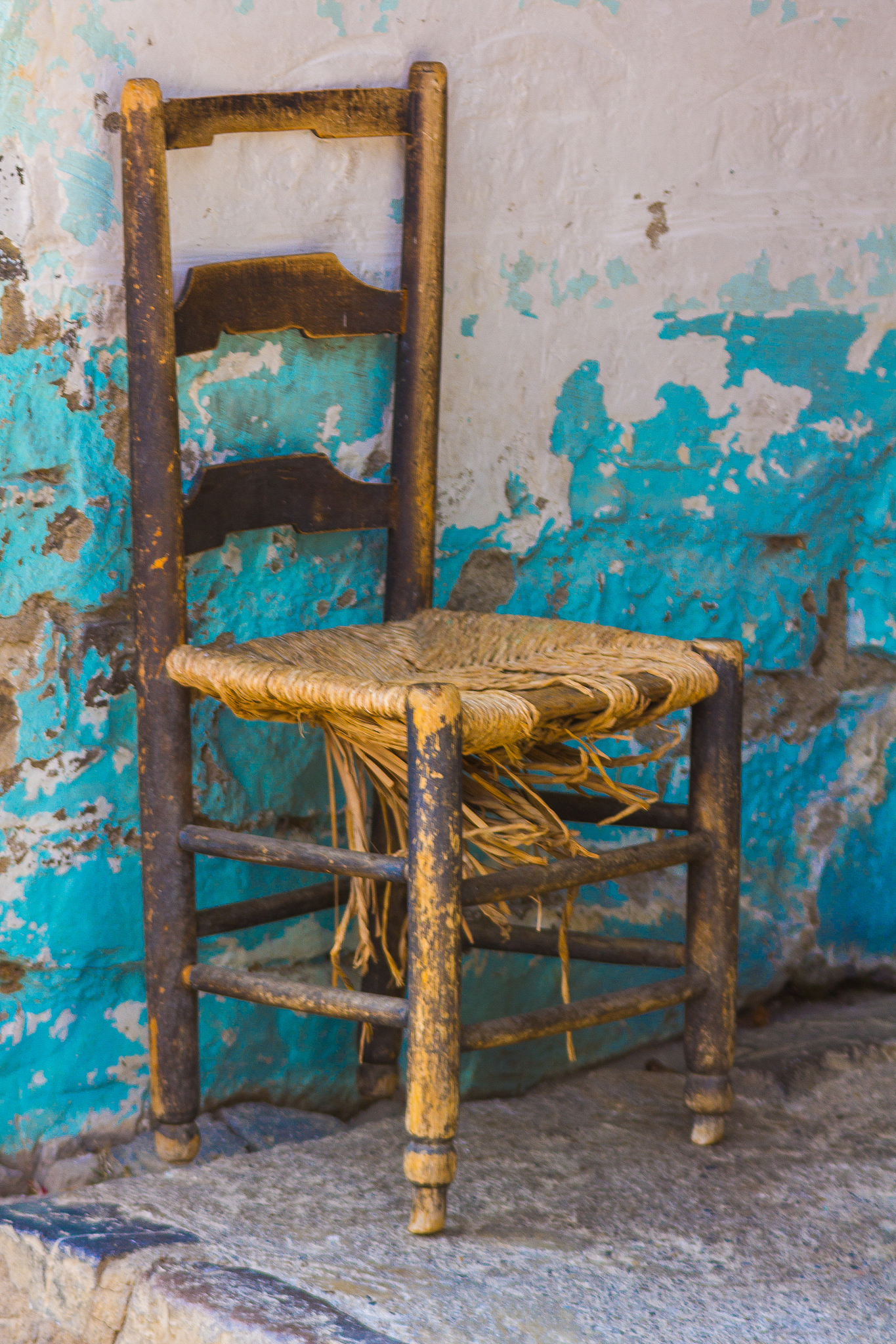 old broken wooden chair