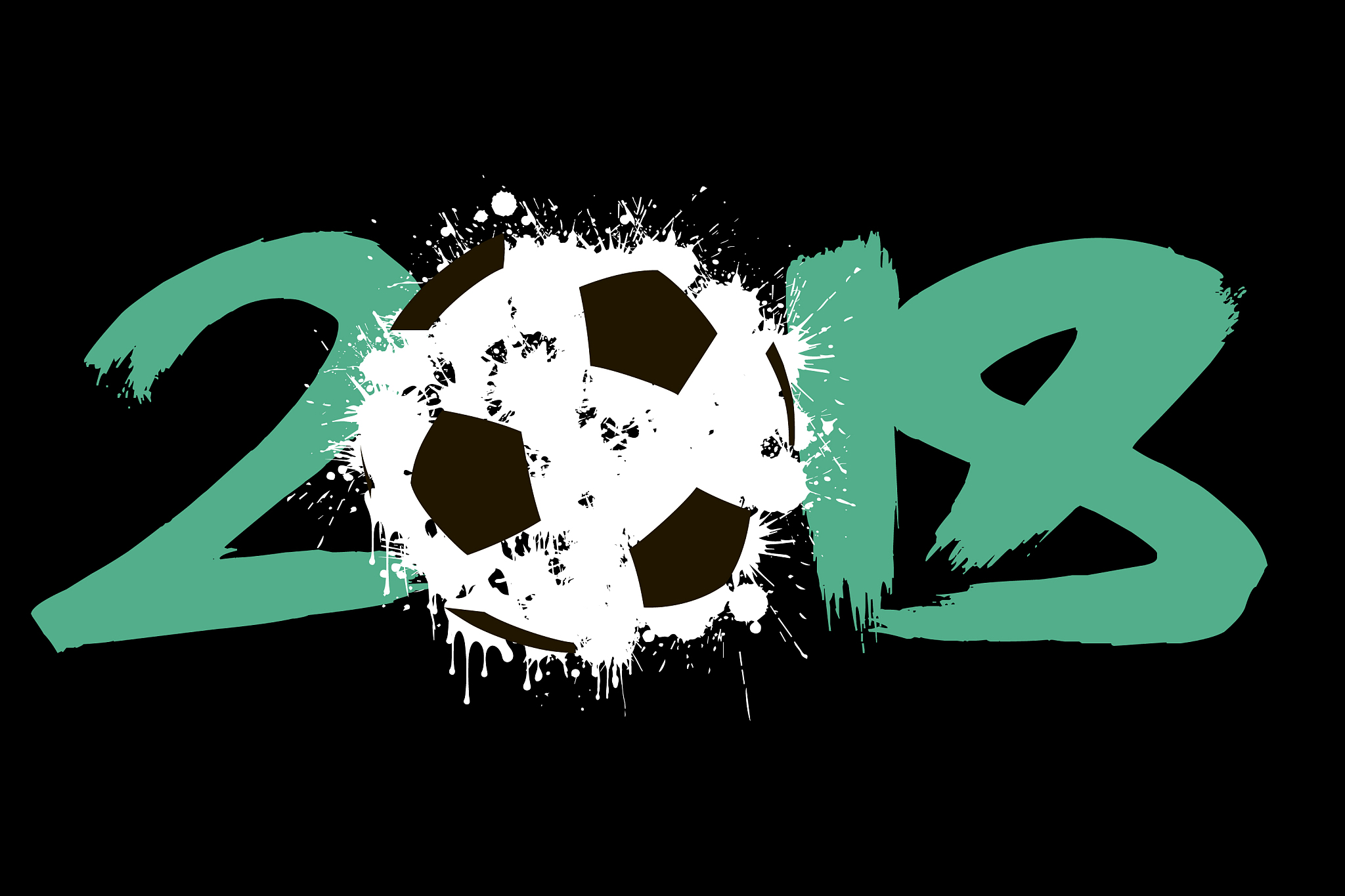 abstract number 2018 and soccer ball