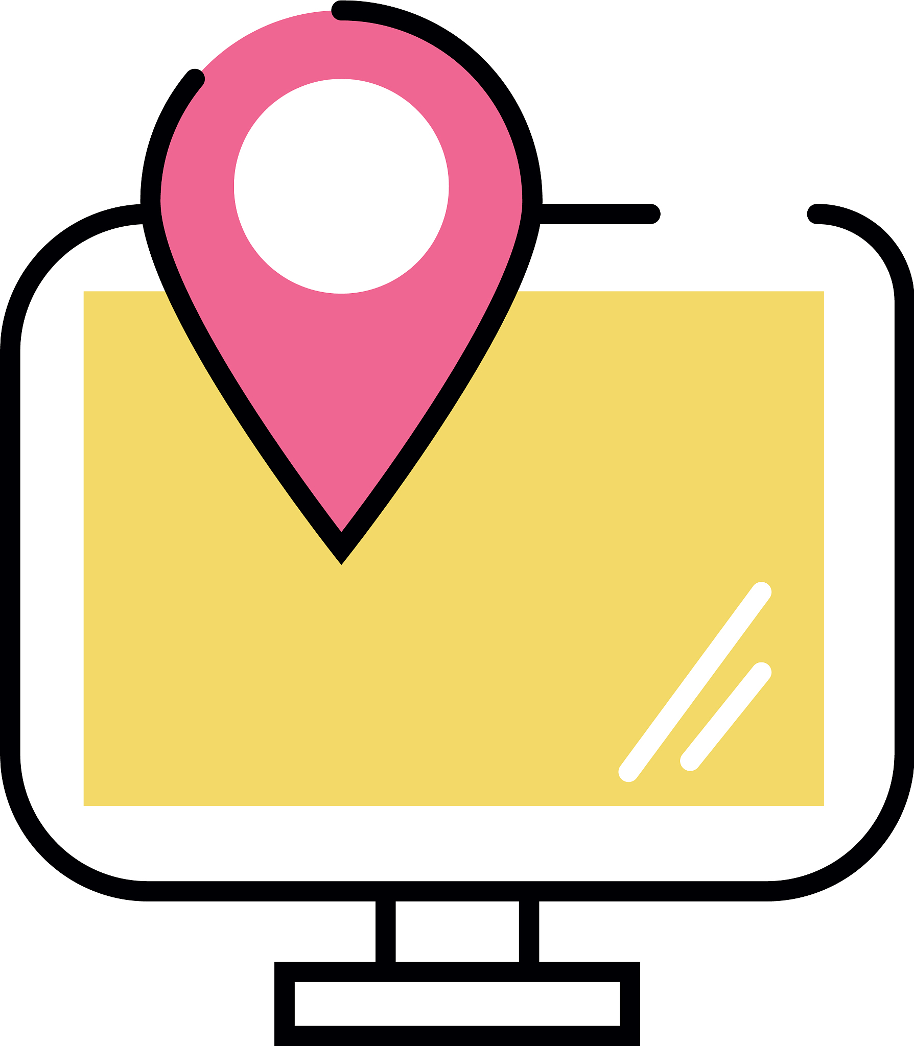 pin location mark in computer