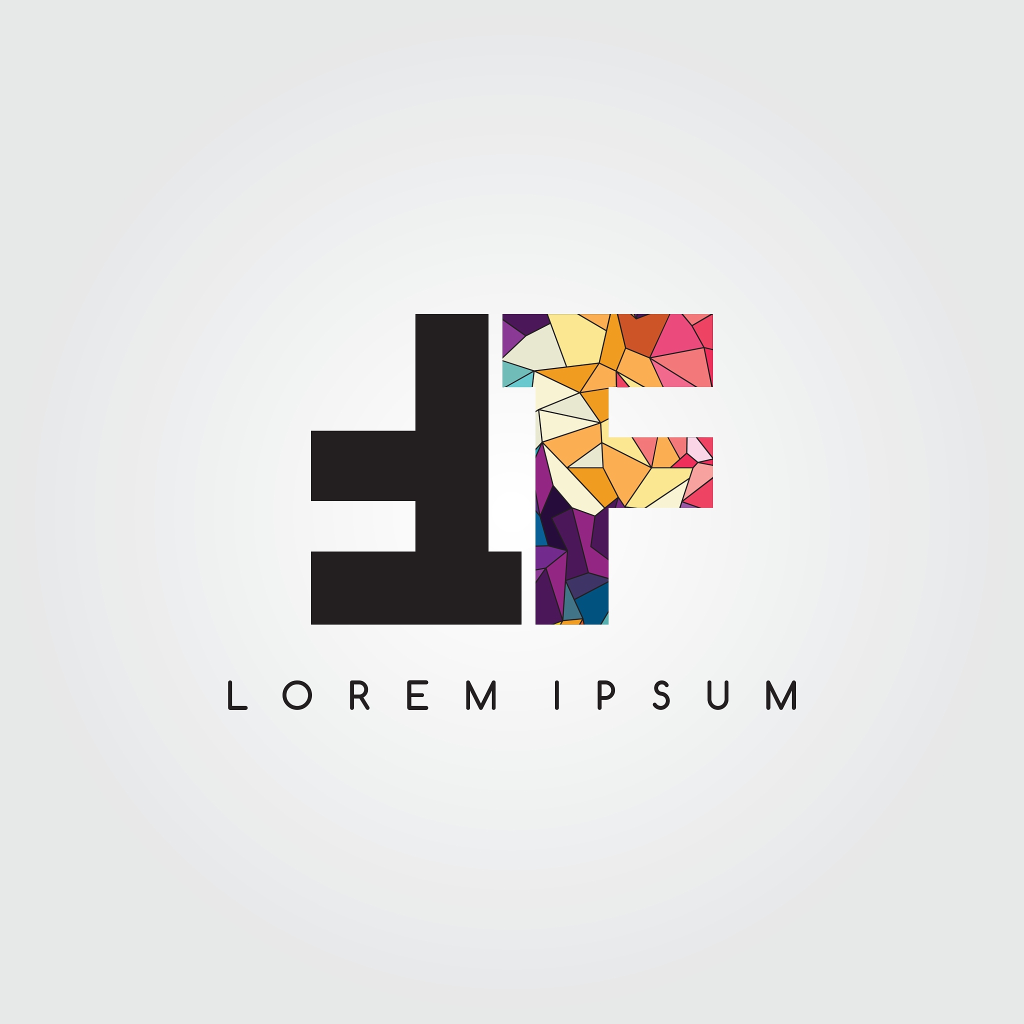 letter initial logotype logo abstract colorful