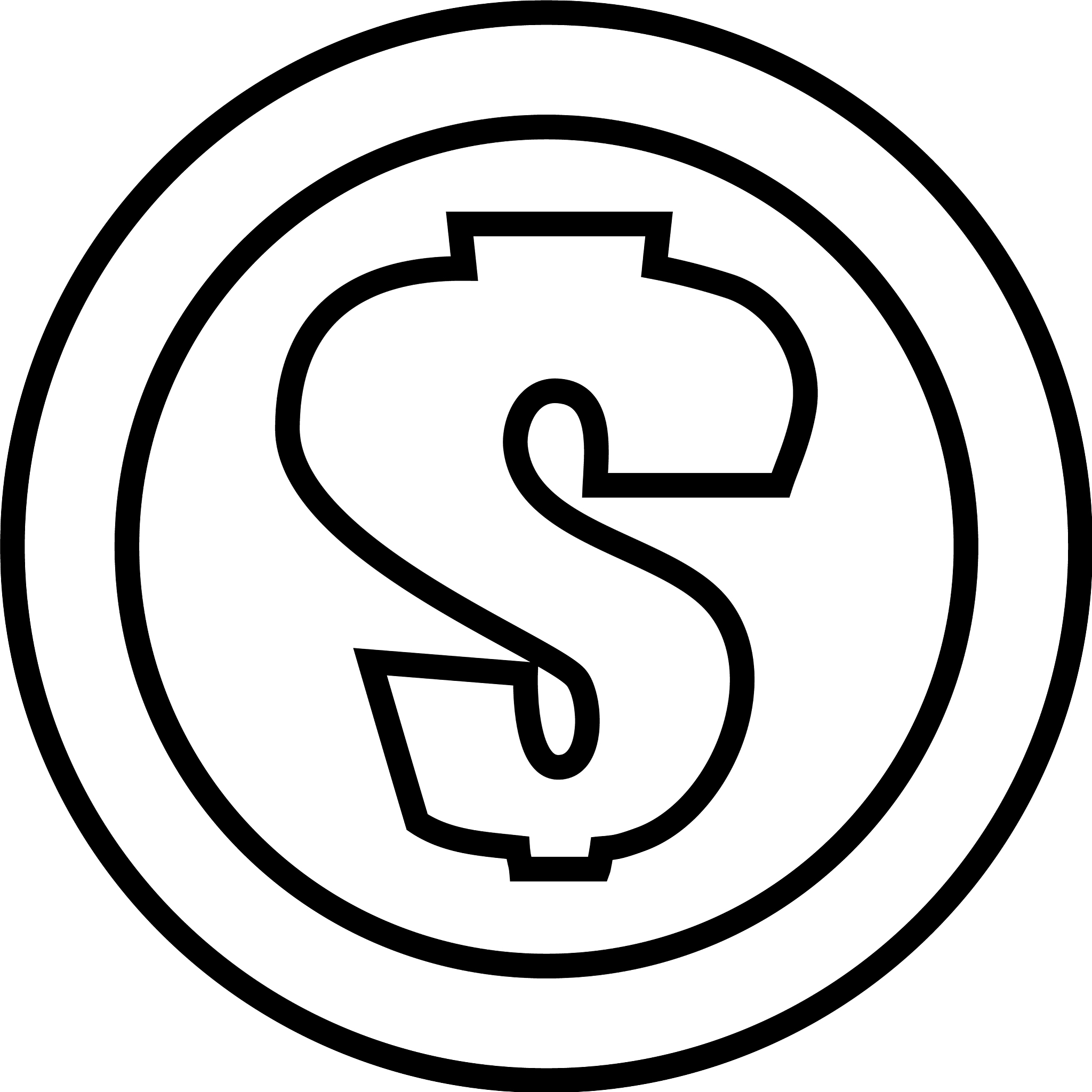money symbol with ribbon