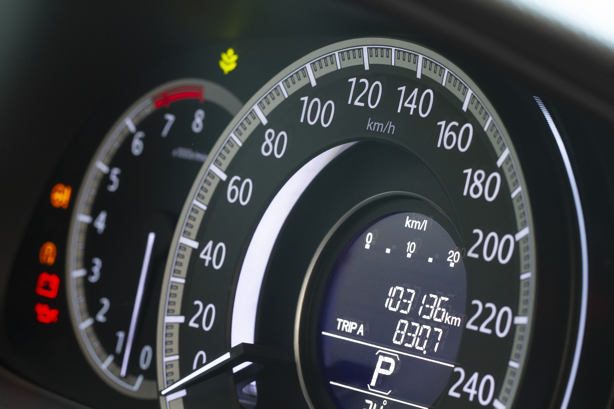 close up image of modern car dashboard